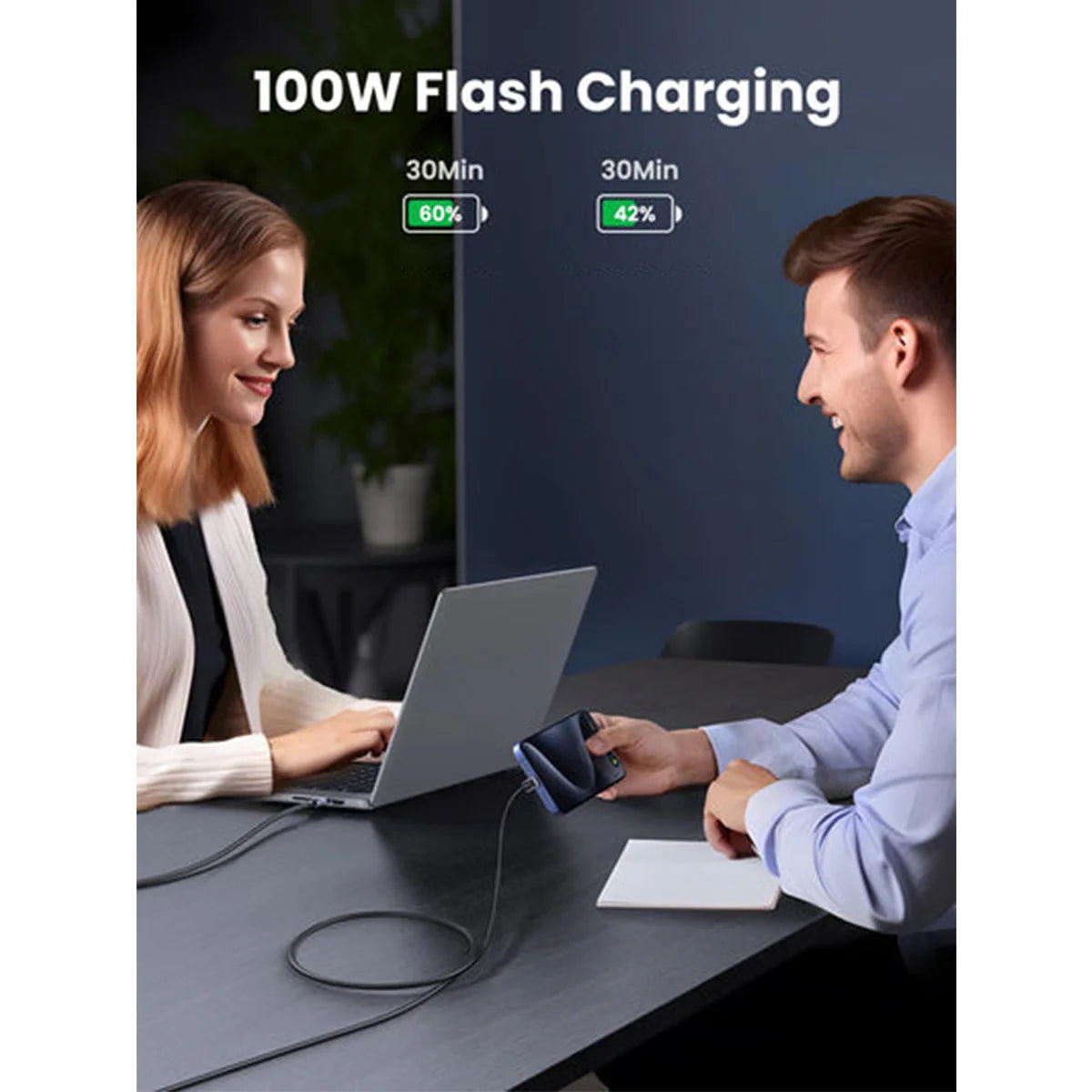 UGREEN 100W 2m USB-C to USB-C PD Fast Charging Cable (Black) (35512)