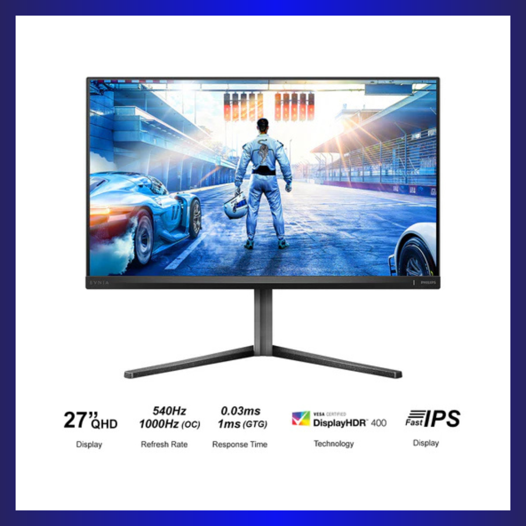 Philips Evnia 27M2N5500XD | 27" QHD (2560×1440) Fast IPS | 540Hz OC / 1000Hz (720p) | 0.3ms MPRT | HDMI 2.1 + DP 2.1