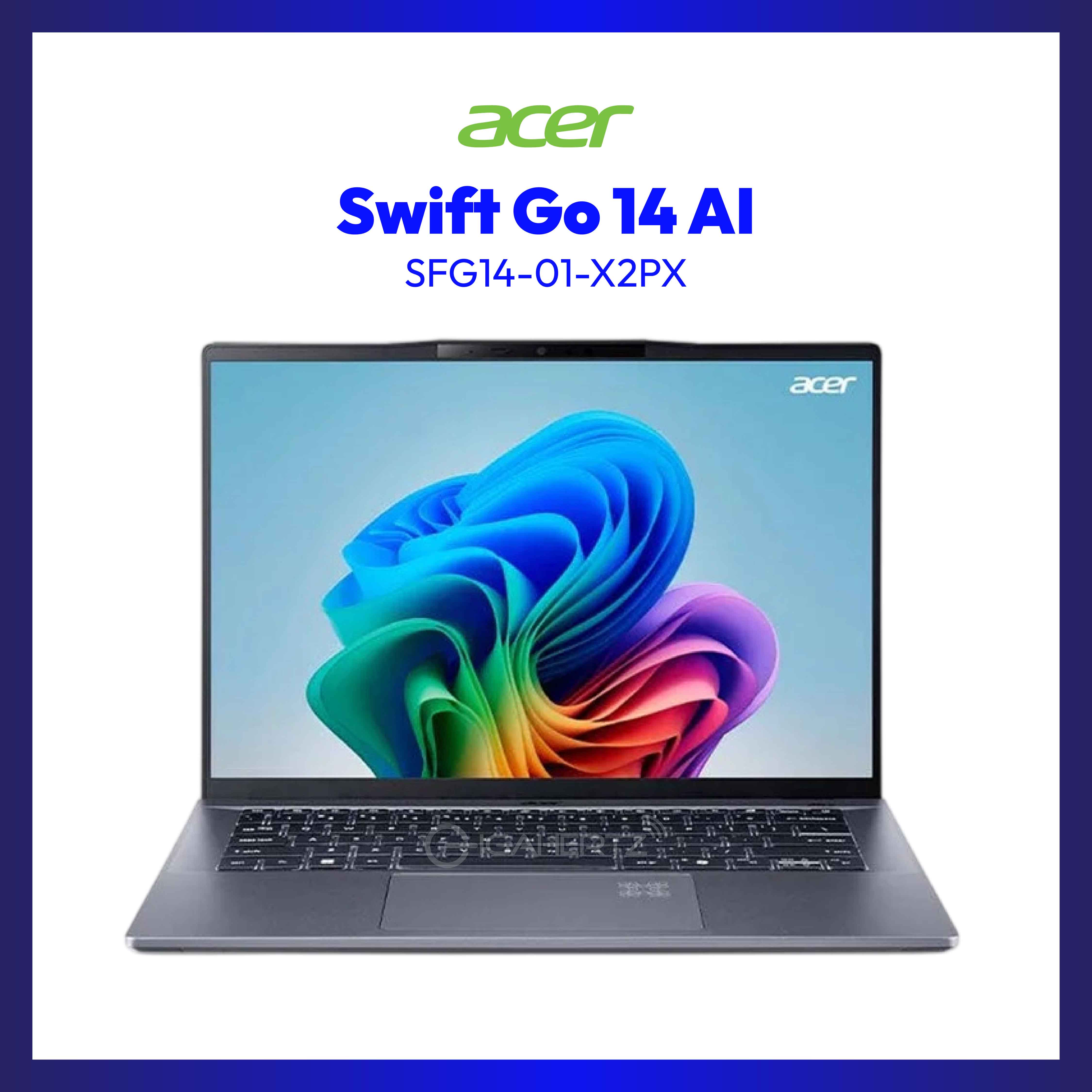 Acer Swift Go 14 AI SFG14-01-X2PX | 14.5" WUXGA | Qualcomm Snapdragon X Plus X1P-42-100 | Qualcomm Adreno GPU | 16GB RAM | 1TB SSD | WIN 11