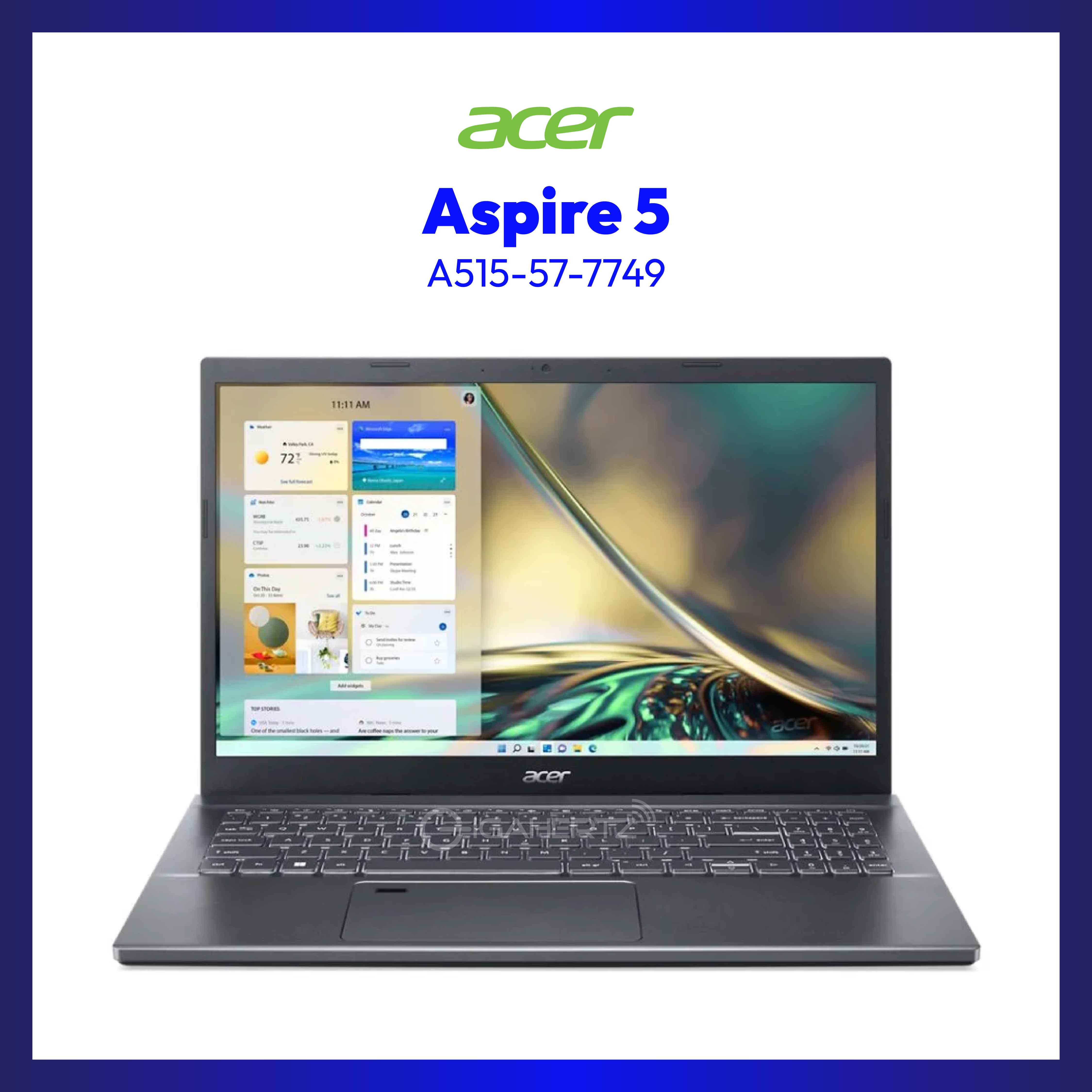 Acer Aspire 5 A515-57-7749 Notebook | 15.6" LCD | i7-1255U | UHD Graphics | 8GB RAM | 512GB SSD | WIN 11