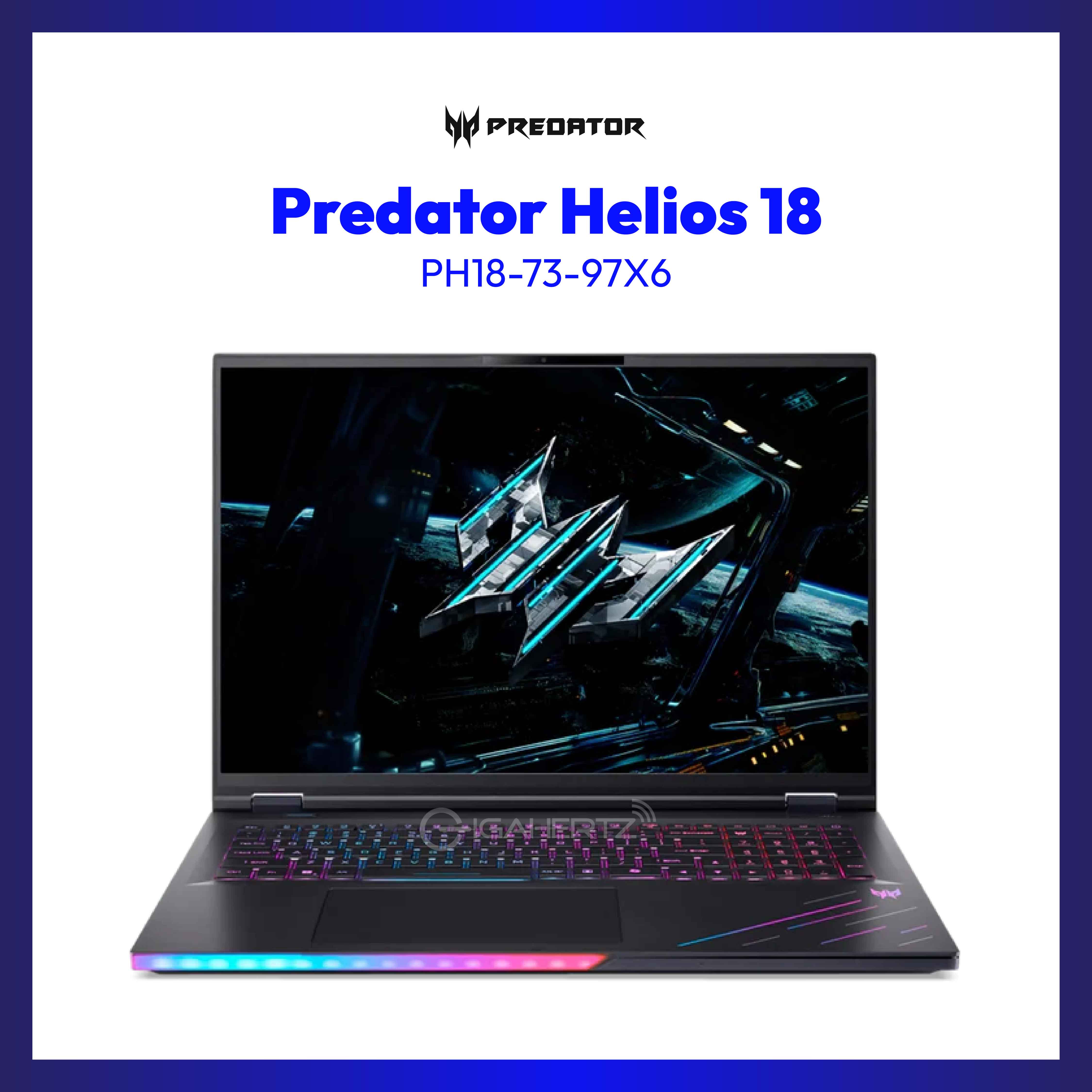Acer Predator Helios 18 PH18-73-97X6 | 18" WQXGA | Intel® Core™ Ultra 9 275HX | GeForce RTX™ 5080 | 32GB RAM | 2TB SSD | WIN 11