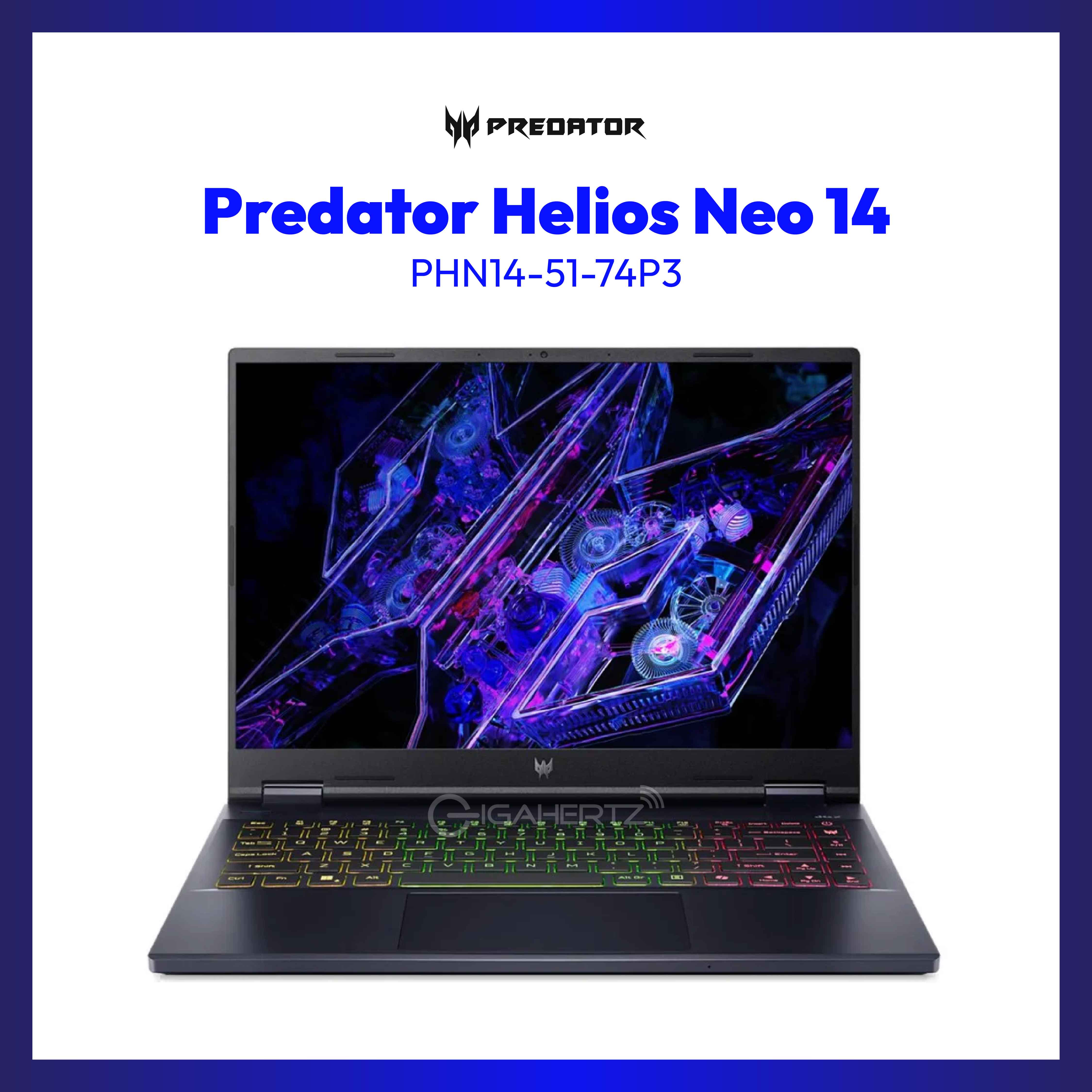 Acer Predator Helios Neo 14 PHN14-51-74P3 | 14.5" WQXGA | Ultra 7 155H | GeForce RTX 4060 | 16GB RAM | 512GB SSD | WIN 11