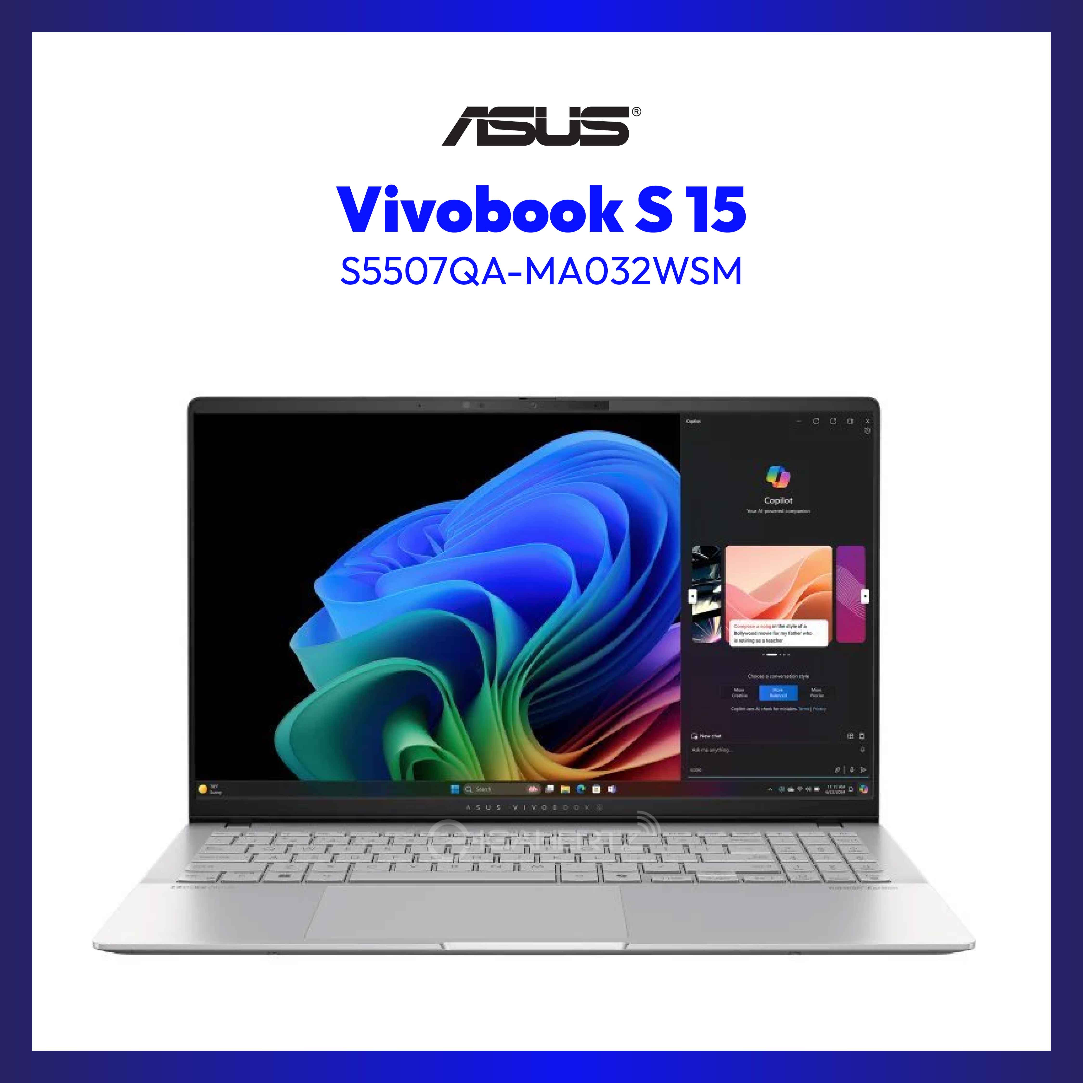 ASUS Vivobook S 15 S5507QA-MA032WSM | 15.6" OLED | Snapdragon X Elite X1E 78 100 | Qualcomm Adreno GPU | 16GB RAM | 1TB SSD | WIN 11