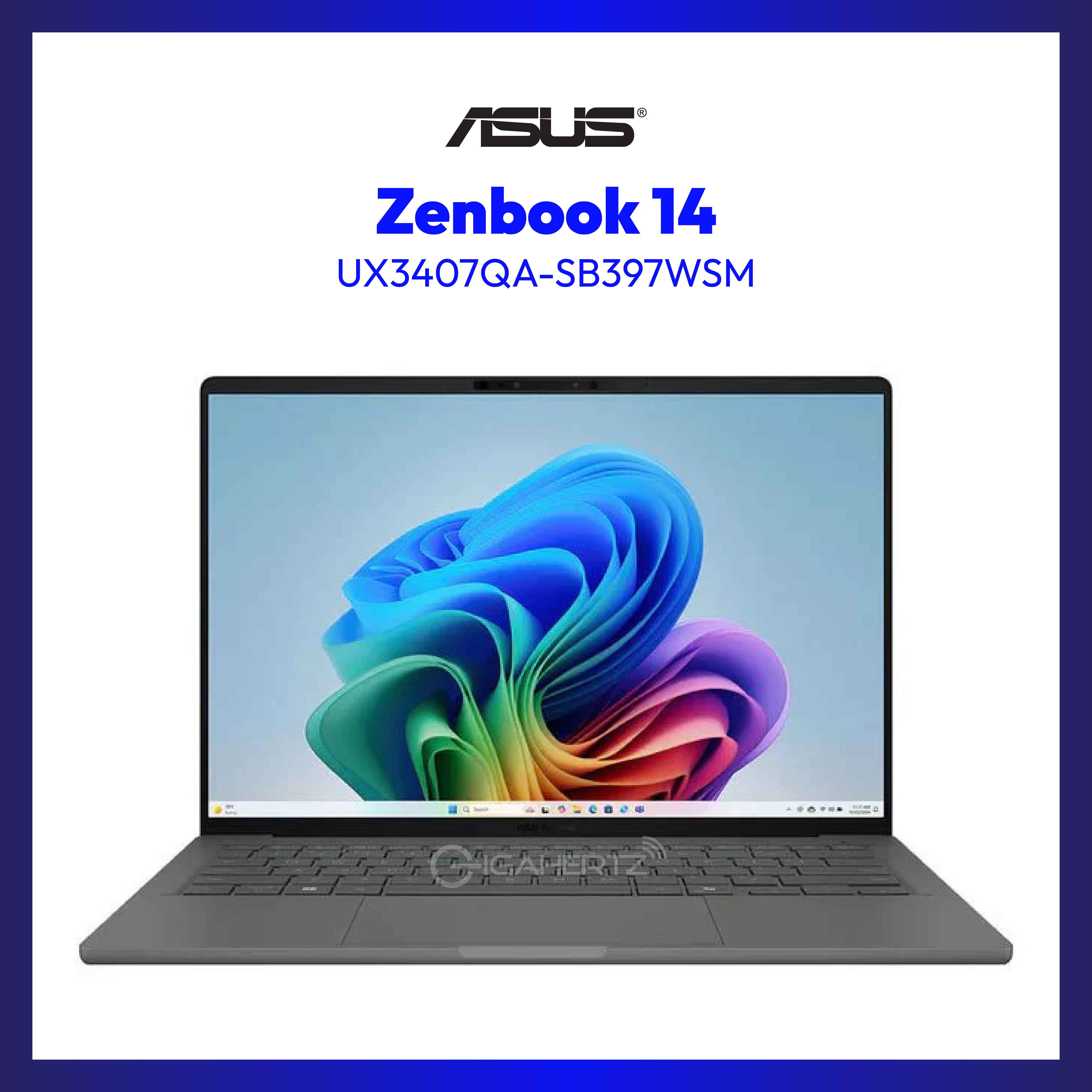 Asus Zenbook 14 UX3407QA-SB397WSM | 14" WUXGA | Snapdragon® X X1 | Qualcomm® Adreno™| 16 GB RAM | 512 GB SSD | WIN 11