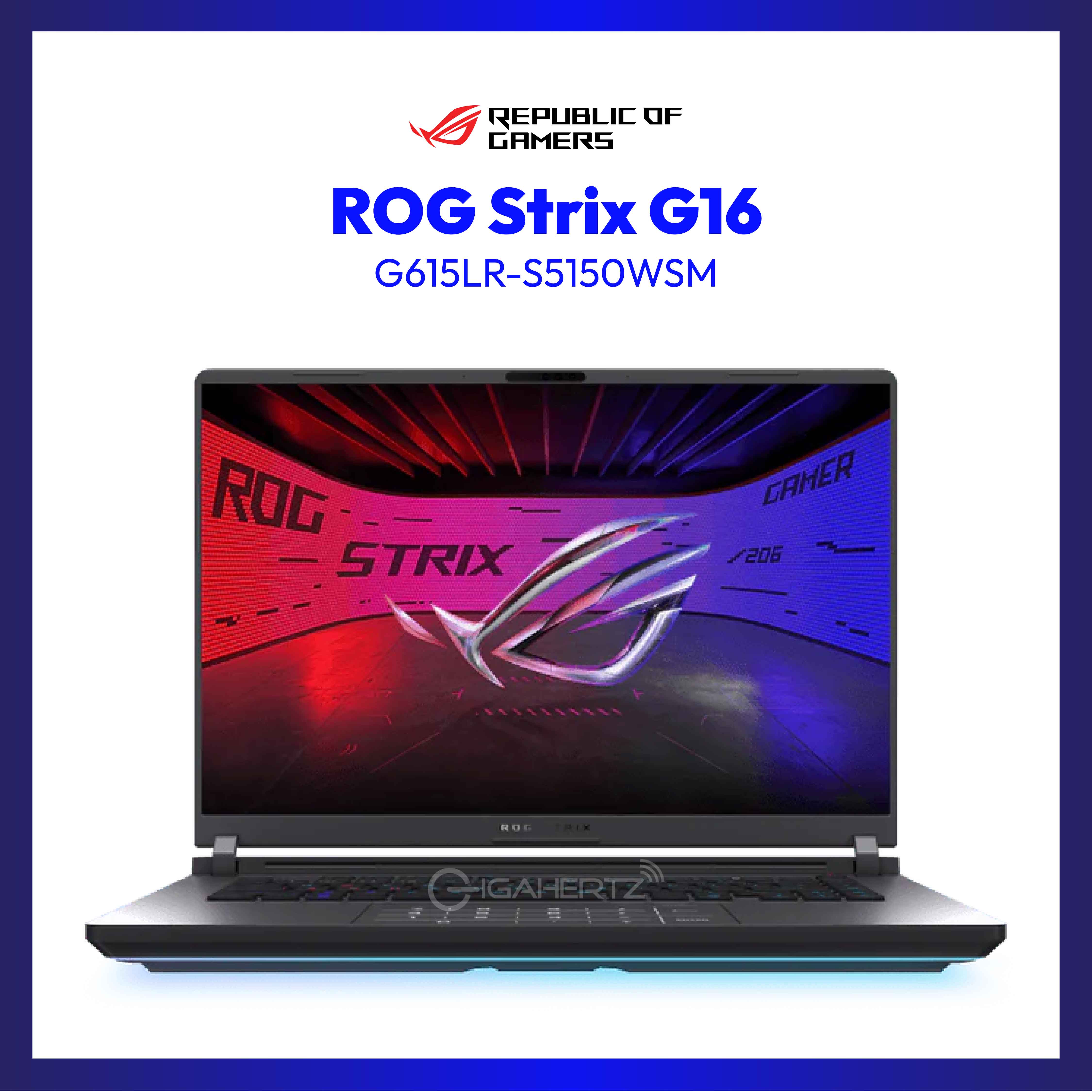 Asus ROG Strix G16 G615LR-S5150WSM | 16" WQXGA | Intel Core Ultra 9 Processor 275HX | RTX 5070 Ti | 16 GB RAM | 1 TB SSD | WIN 11