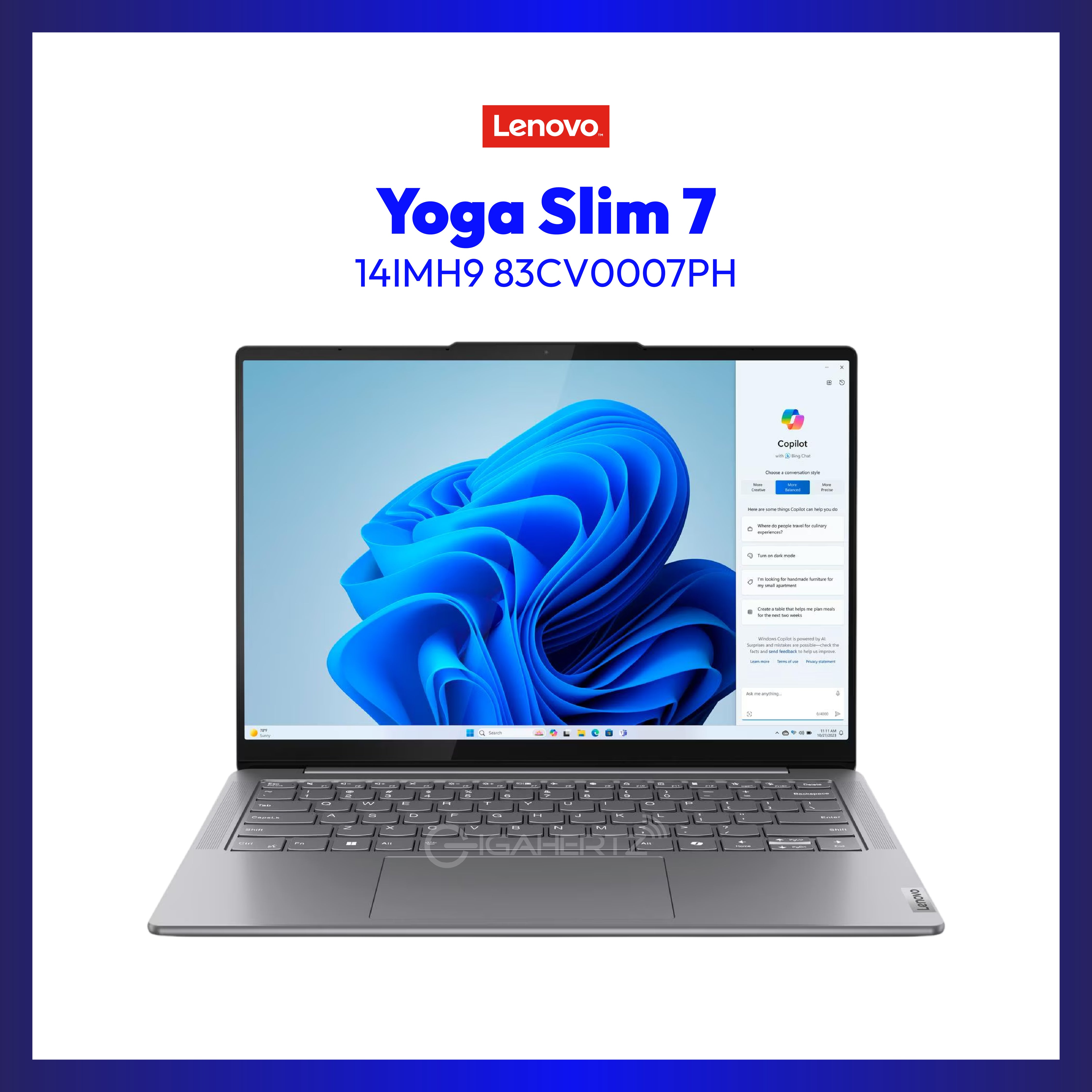 Lenovo Yoga Slim 7 14IMH9 83CV0007PH | 14" OLED | Intel® Core™ Ultra 7 155H | Intel® Arc™ Graphics | 16 GB RAM | 1 TB SSD | WIN 11