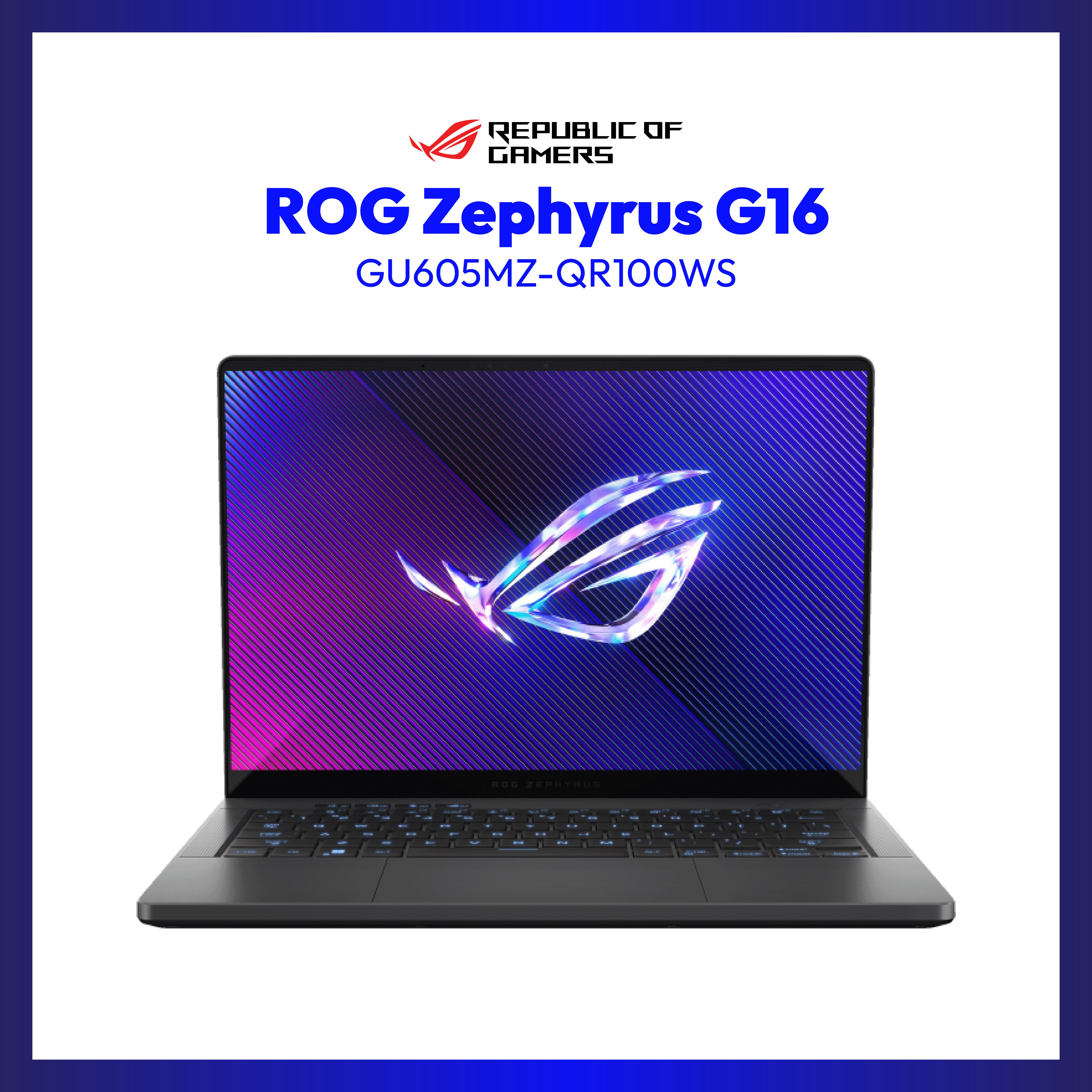 Asus ROG Zephyrus GU605MZ-QR100WS Gaming Laptop | 16" WQXGA | Ultra 9 | GeForce RTX 4080 | 32GB RAM | 2TB SSD | WIN 11