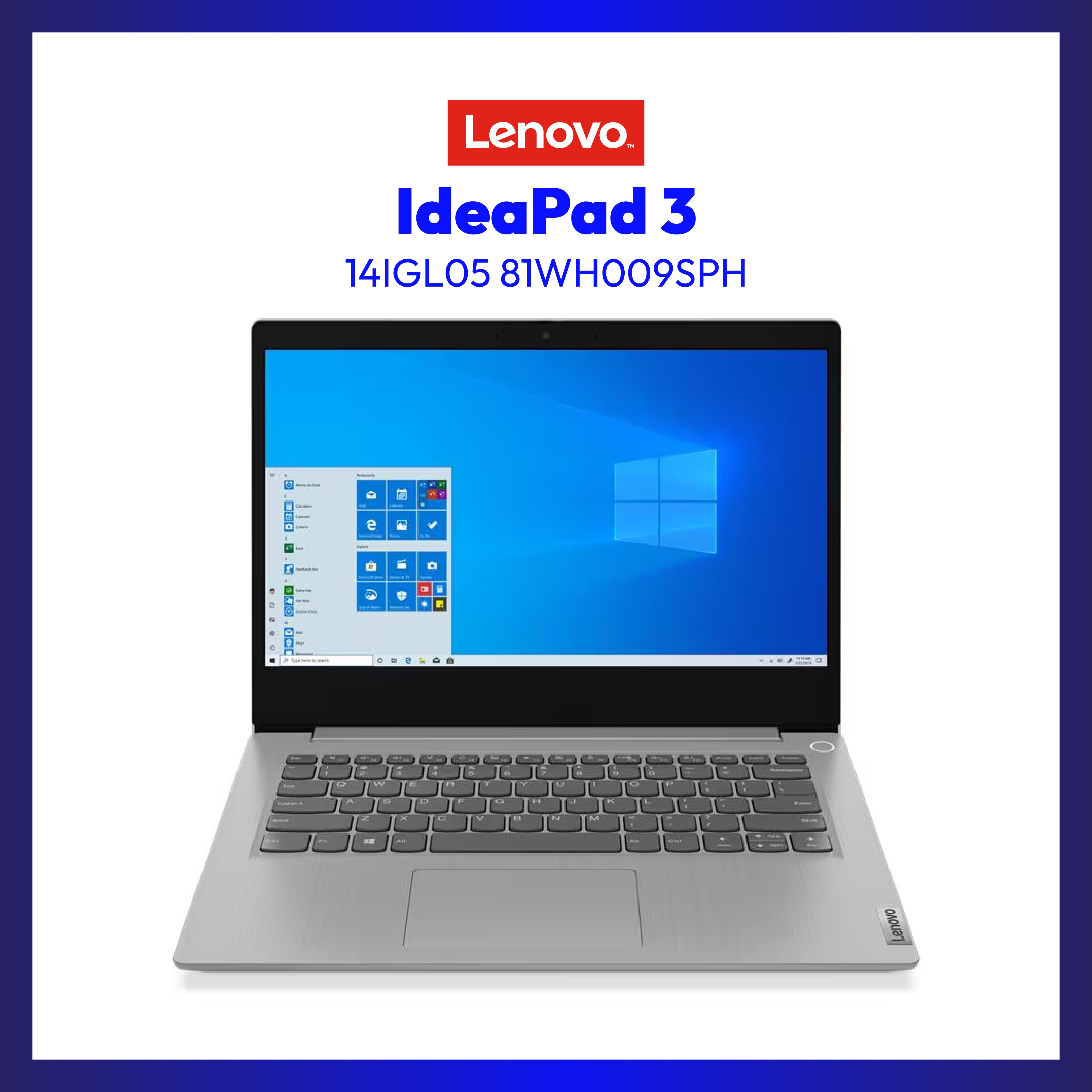 Lenovo IdeaPad 3 14IGL05 81WH009SPH | 14" HD | Celeron N4020 | UHD Graphics 600 | 4GB RAM | 256GB SSD | WIN 11