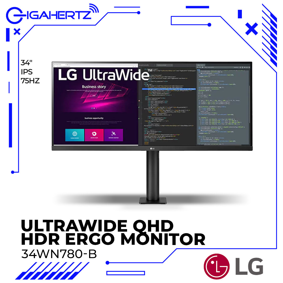 LG 34WN780-B UltraWide™ QHD IPS HDR Ergo Monitor