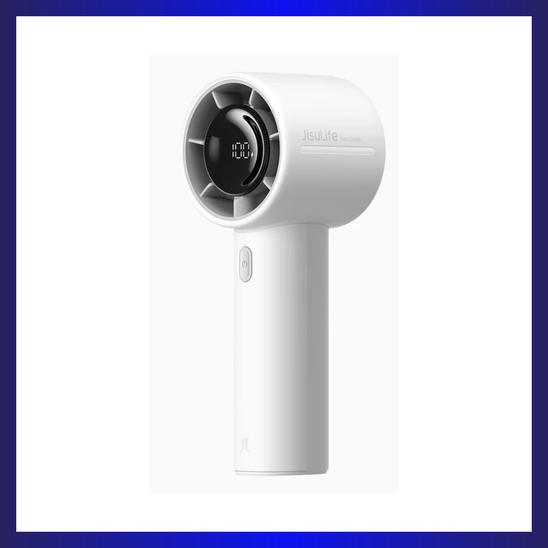 JISULIFE Life 10 Handheld Fan | 4000mAh Battery | 5-Speed | Up to 22 Hours | Grey