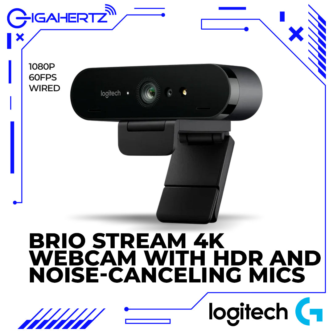 Logitech Brio Stream 4K Webcam With HDR and Noise-Canceling Mics