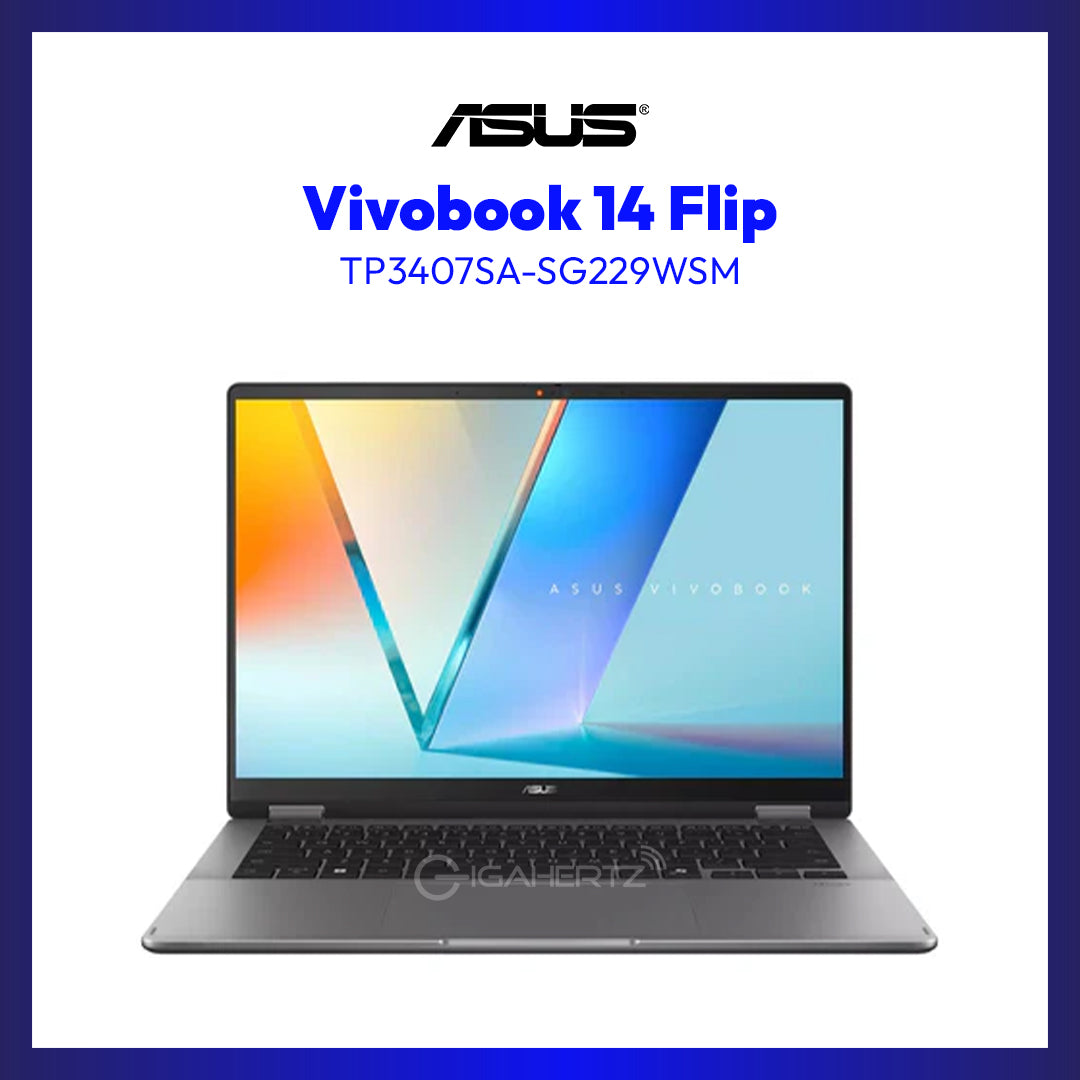 ASUS Vivobook 14 Flip TP3407SA-SG229WSM | 14" WUXGA 920x1200 OLED | Core Ultra 7 256V | 16GB RAM | 1TB SSD | Intel Arc Graphics | Windows 11 Home