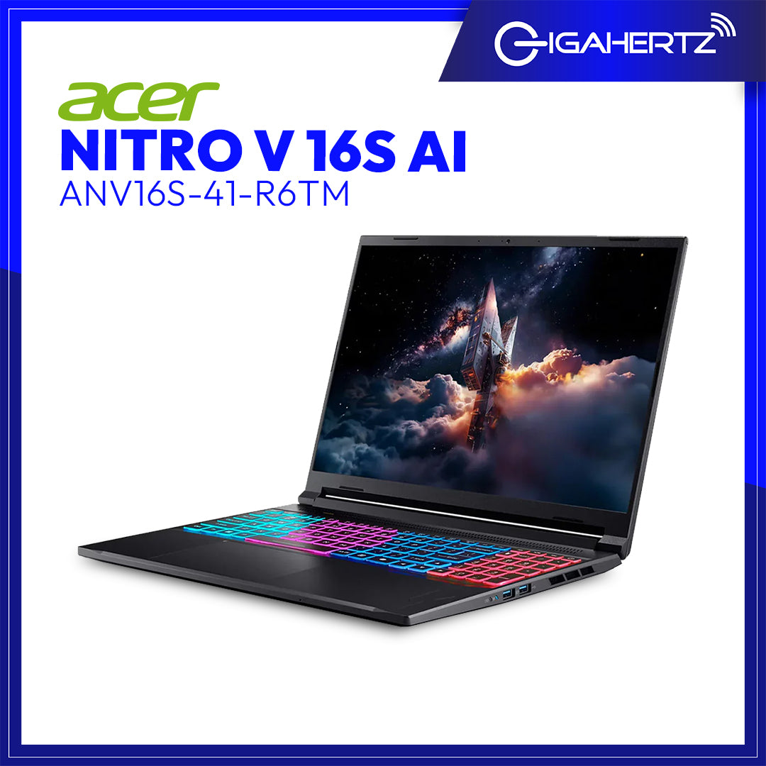Acer Nitro V 16S AI ANV16S-41-R6TM Gaming Laptop (Obsidian Black) | 16" WQXGA (2560x1600) | 180Hz IPS | Ryzen 5 240 | 16GB RAM | 512GB SSD | RTX 5050 | Win 11
