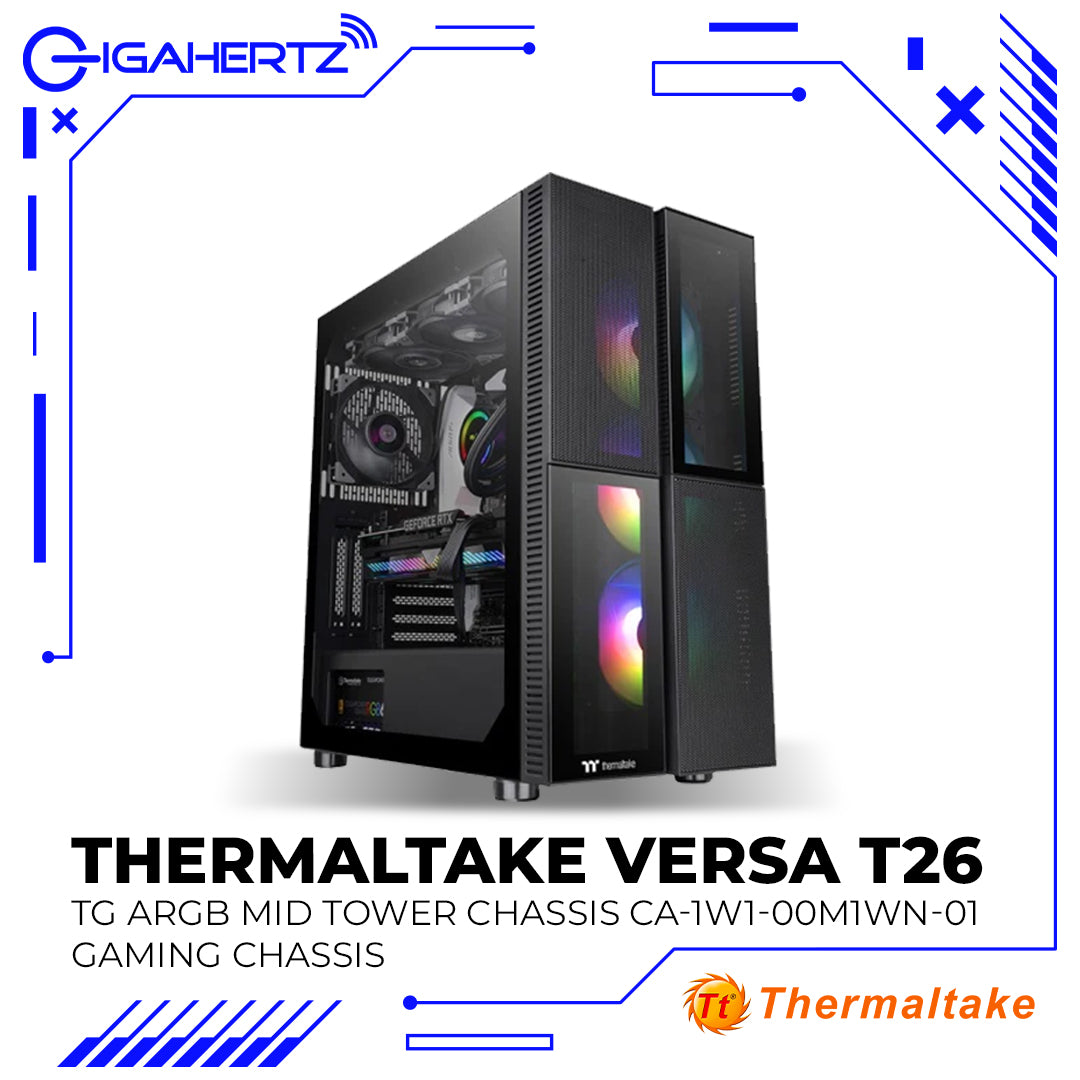 Thermaltake Versa T26 TG ARGB Mid Tower Chassis CA-1W1-00M1WN-01 Gaming Chassis