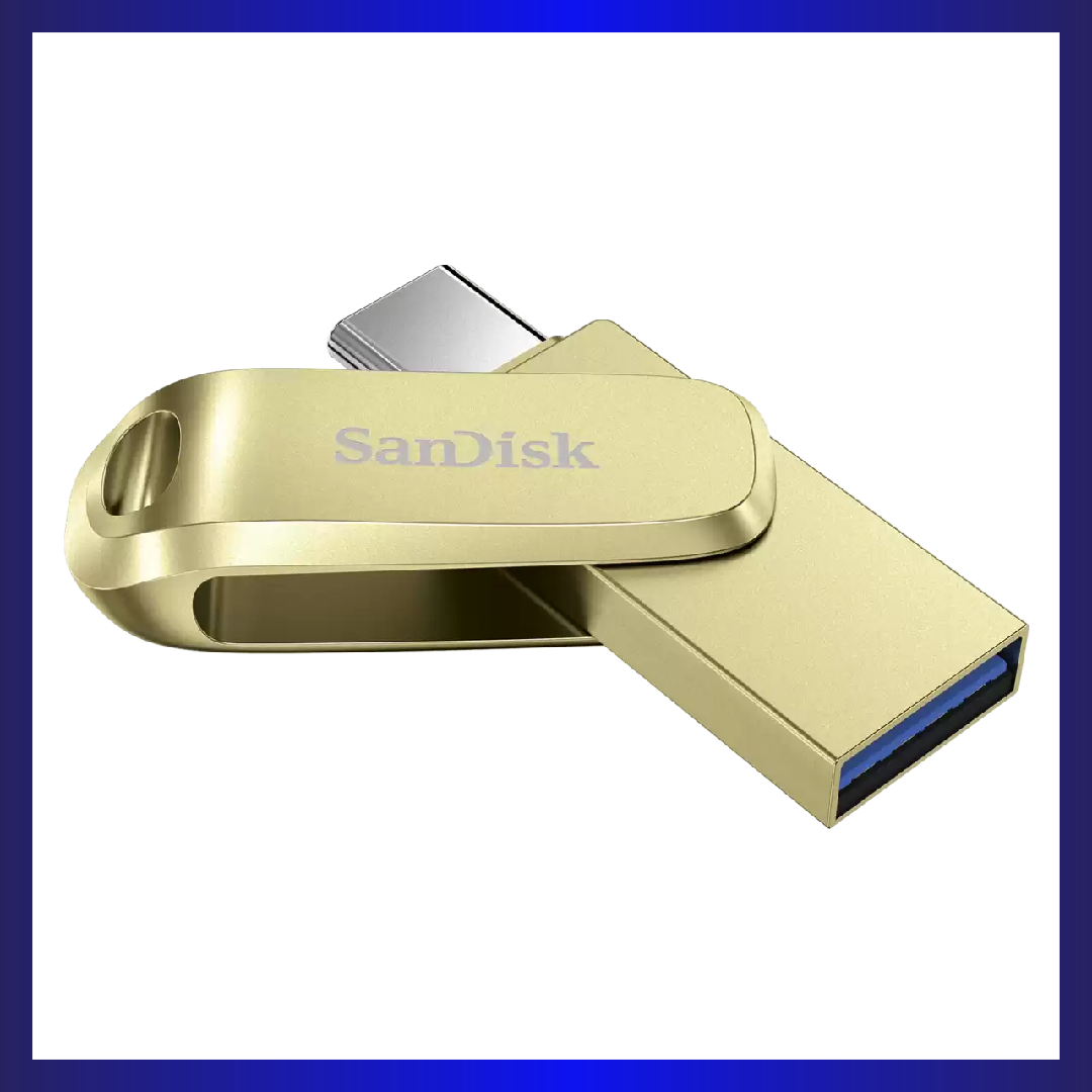 SanDisk Ultra Dual Drive Luxe 128GB USB Type-C Flash Drive (Gold)
