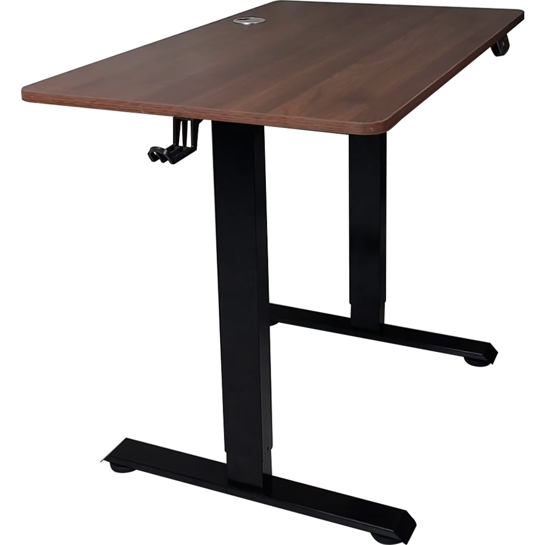 Giga Electric Adjustable Standing Desk Height Adjustable Computer Table with Motorized Lift, Ergonomic Sit-Stand Workstation, Walnut Finish Office Desk