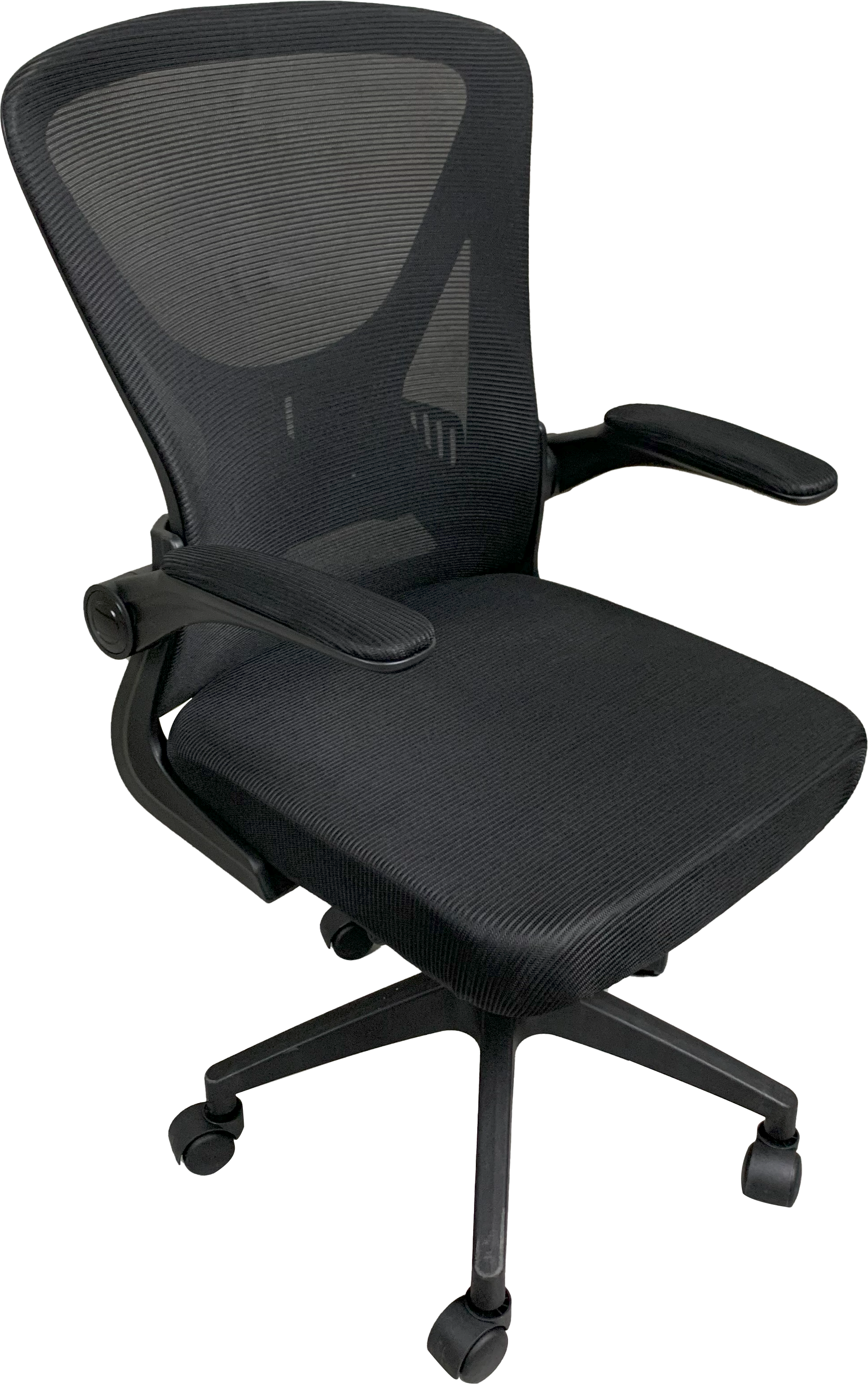 Giga Ergonomic Mesh Office Chair – Adjustable Height Computer Chair with Breathable Backrest, Cushioned Seat, Swivel Wheels, and Fixed Armrests