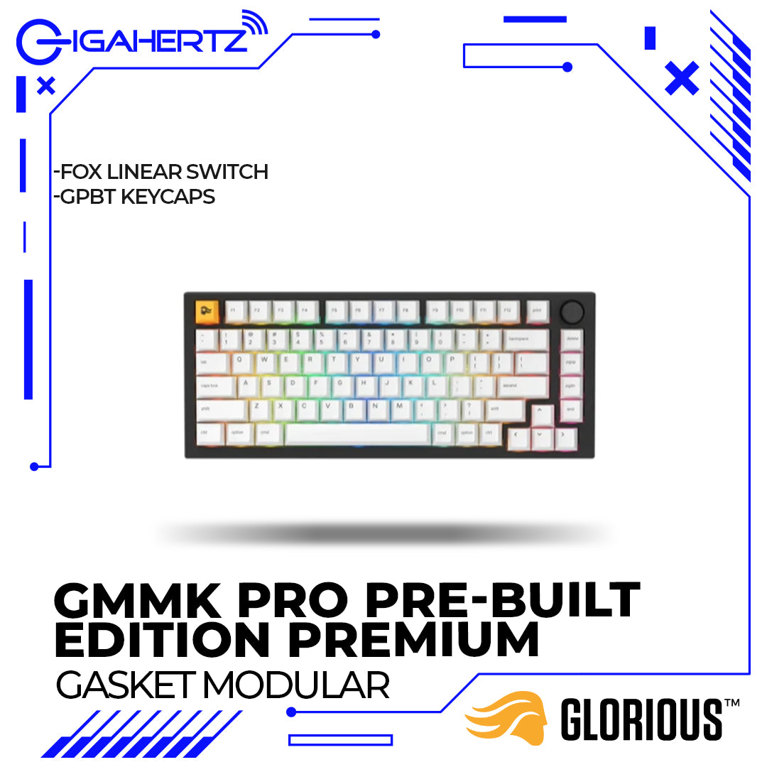 Glorious Gaming Race GMMK Pro Pre-Built Edition Premium (Compact) (75%) Gasket Modular Mechanical Keyboard (Slate)