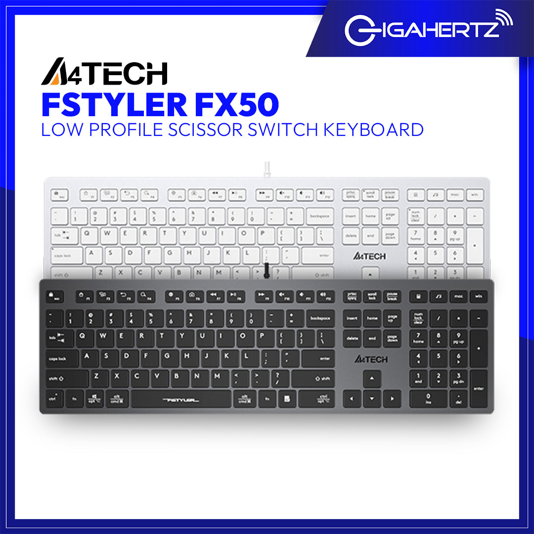 A4Tech FX50 FStyler Low Profile Scissor Switch Keyboard | Gigahertz