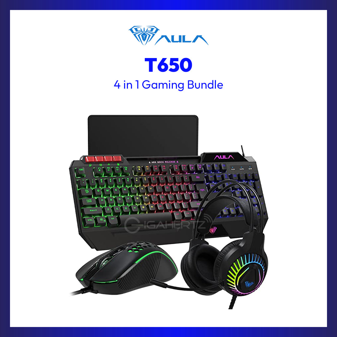 Aula T650 4 in 1 Gaming Bundled Keyboard / Mouse / Headset / Mousepad