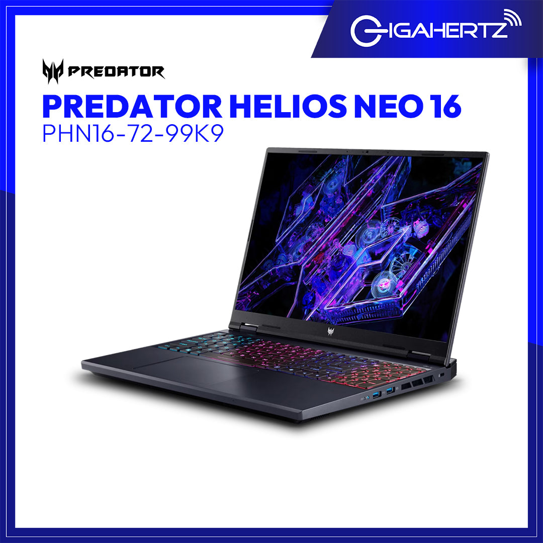 Acer Predator Helios Neo 16 PHN16 - 72 - 99K9 Gaming Laptop | 16" WQXGA | i9 - 14900HX | GeForce RTX 4060 | 16GB RAM | 512GB SSD | WIN 11 | Gigahertz