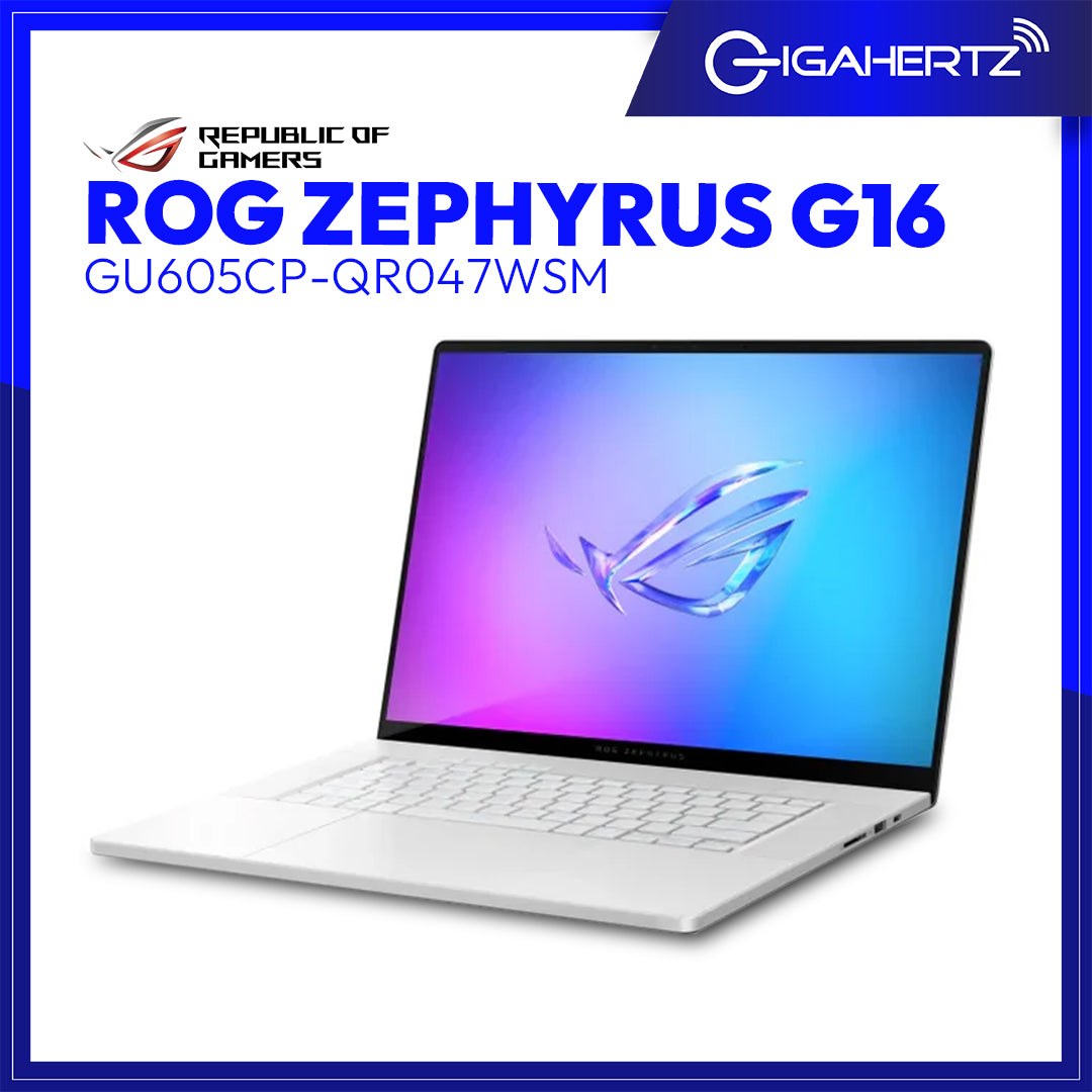 ASUS ROG Zephyrus G16 GU605CP-QR047WSM (White) | 16" OLED | Intel Core Ultra 9 285H | NVIDIA GeForce RTX 5070 | 32GB RAM | 1TB SSD | WIN 11