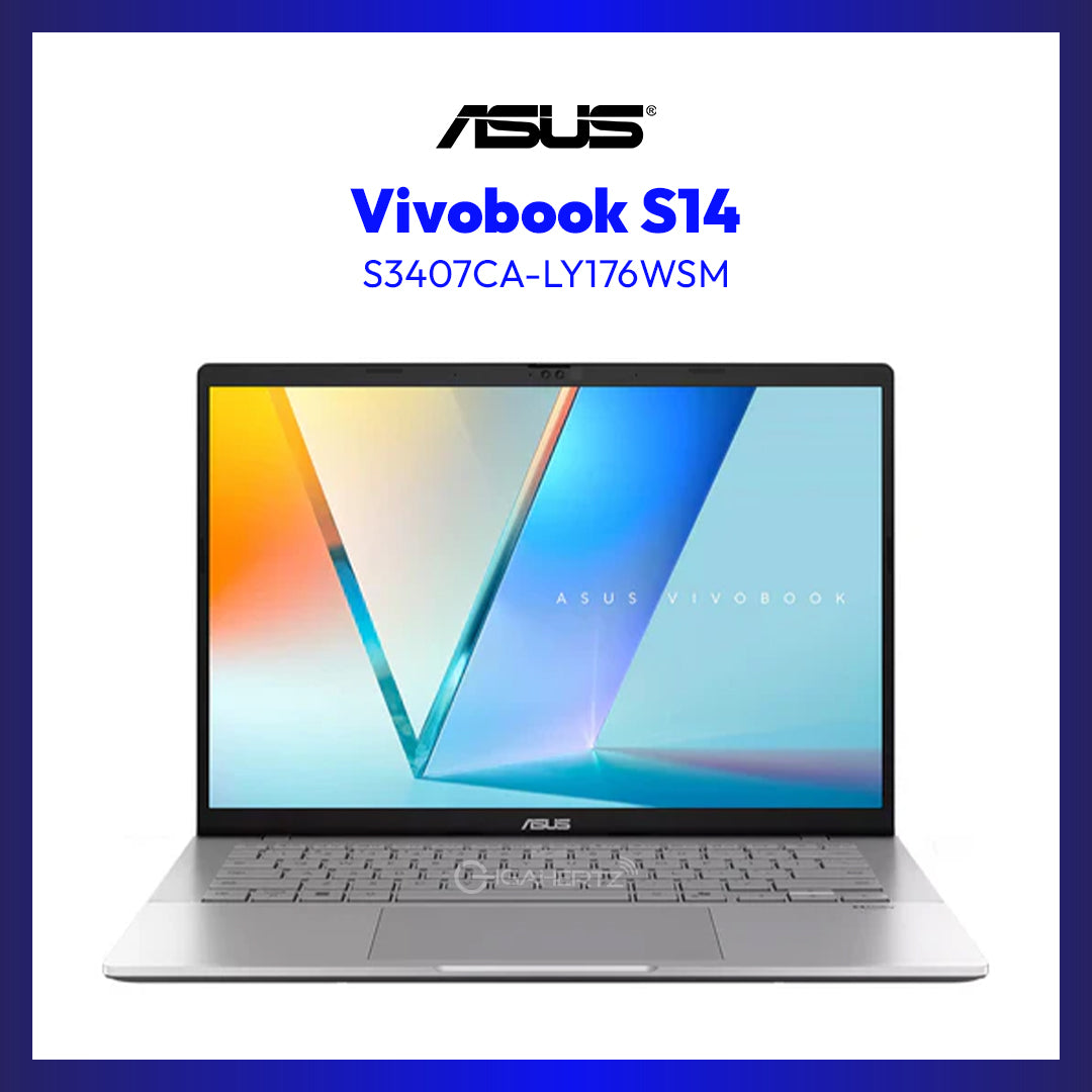 ASUS Vivobook S14 S3407CA-LY176WSM Laptop (Cool Silver) | 14" WUXGA (1920x1200) IPS | Core Ultra 5 225H | 16GB RAM | 512GB SSD | Intel Graphics | Windows 11 Home