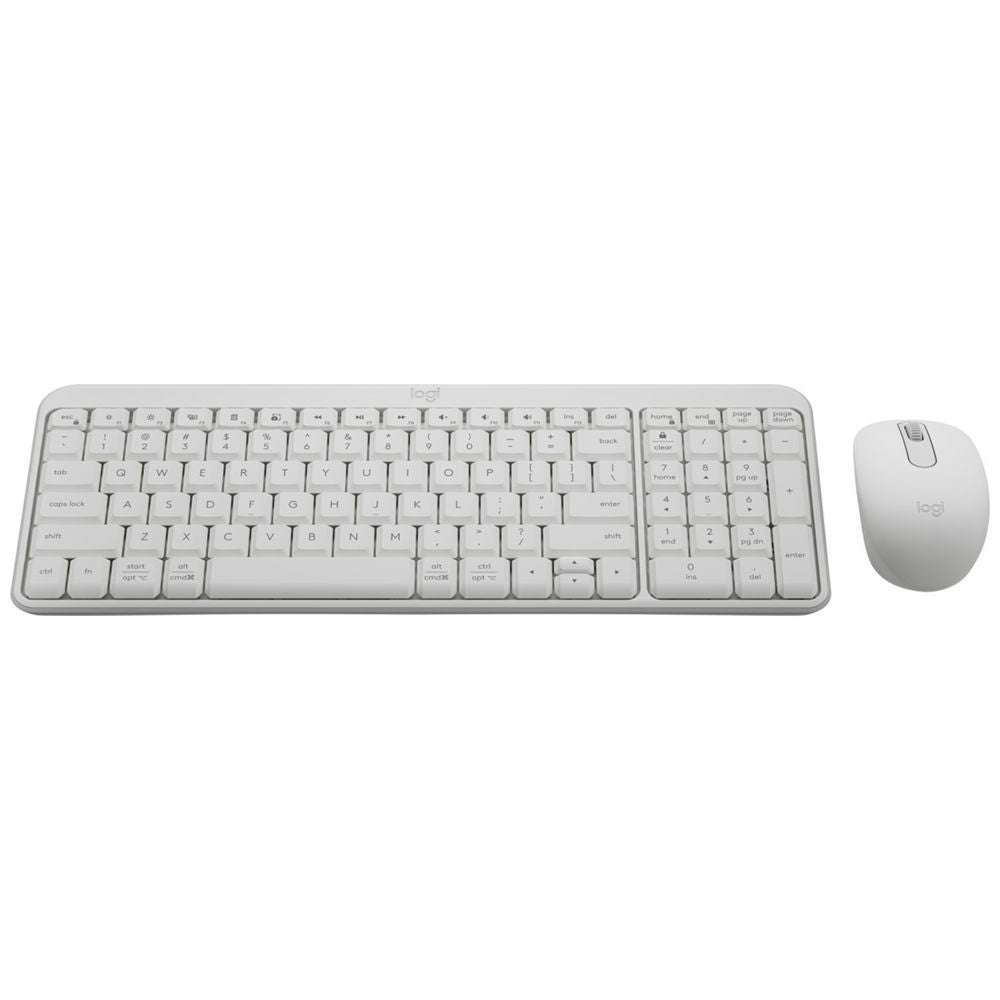 Logitech MK250 Compact Bluetooth Wireless Keyboard & Mouse Combo | Built-in Numpad | 1000 DPI | Multi-OS | 12-Month Battery | White