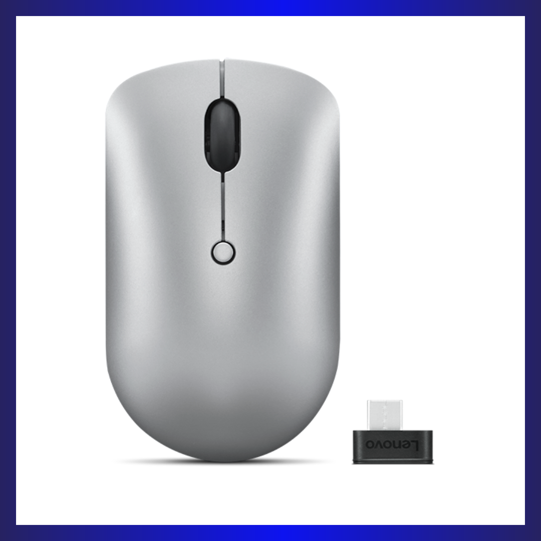 Lenovo 540 USB-C Wireless Mouse (GY51D20869) | 2.4GHz Wireless | USB-C Unified Pairing Receiver | Up to 2400 DPI Optical Sensor | Cloud Grey