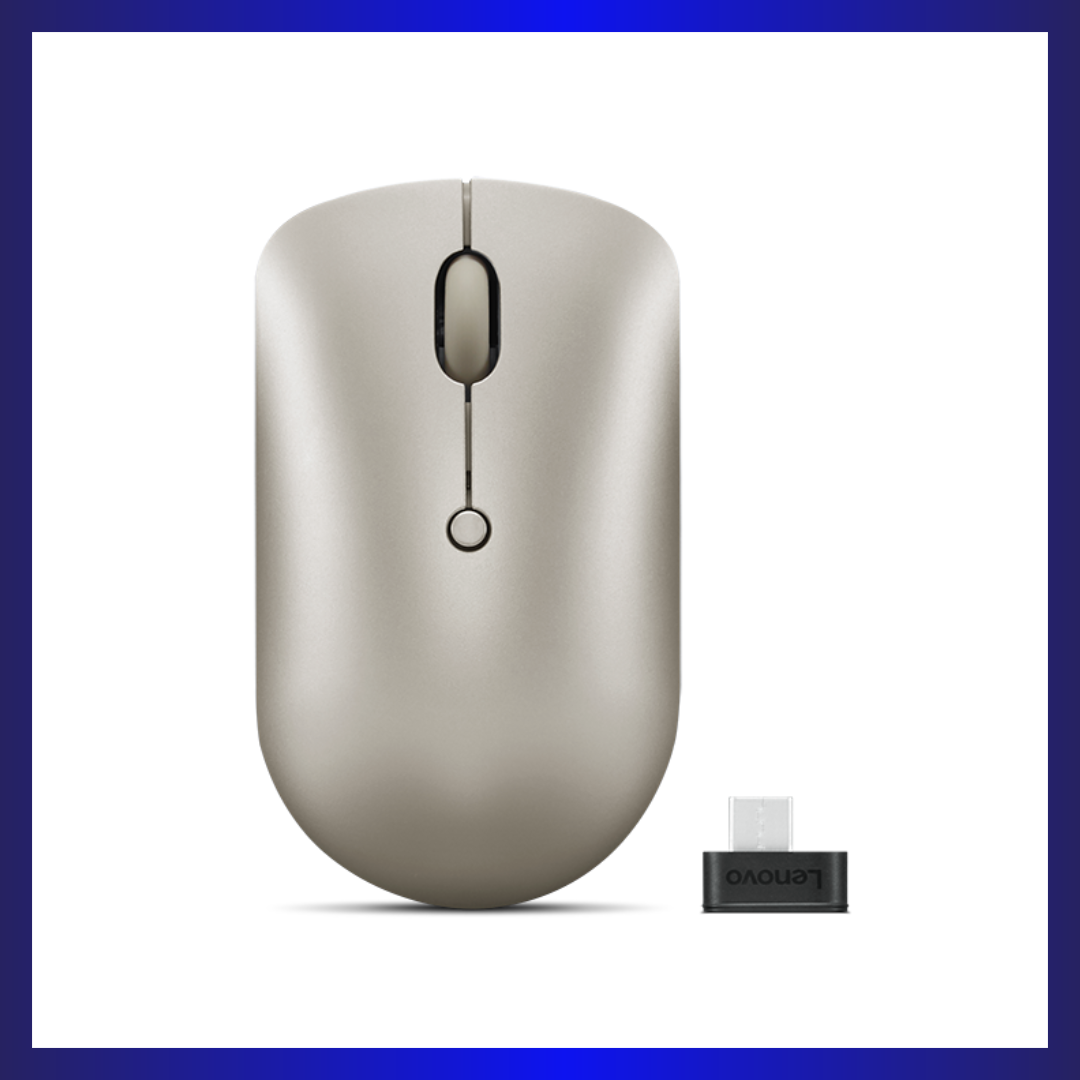 Lenovo 540 USB-C Wireless Mouse (GY51D20873) | 2.4GHz Wireless | USB-C Unified Pairing Receiver | Up to 2400 DPI Optical Sensor | Sand