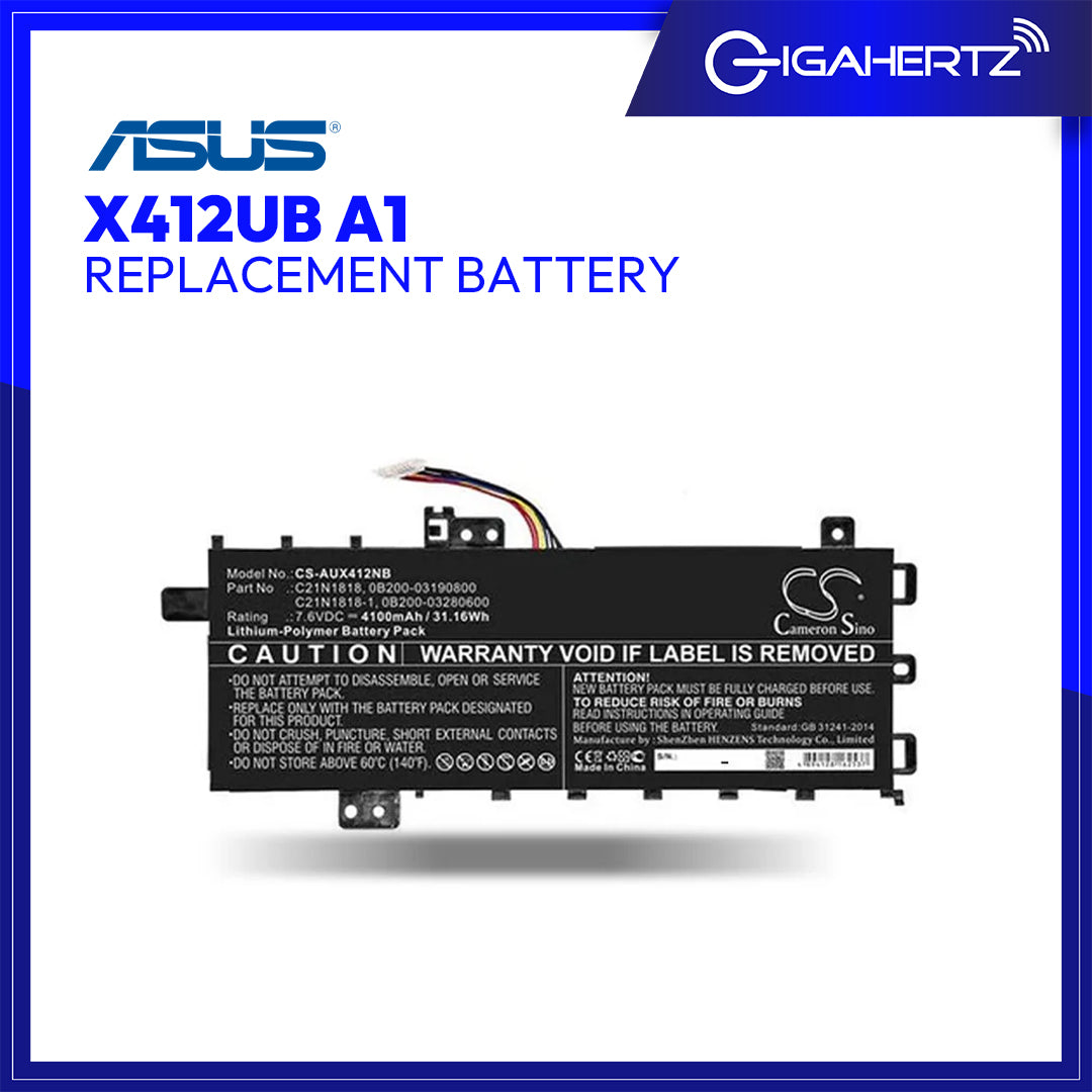 Replacement Asus Battery X412UB A1