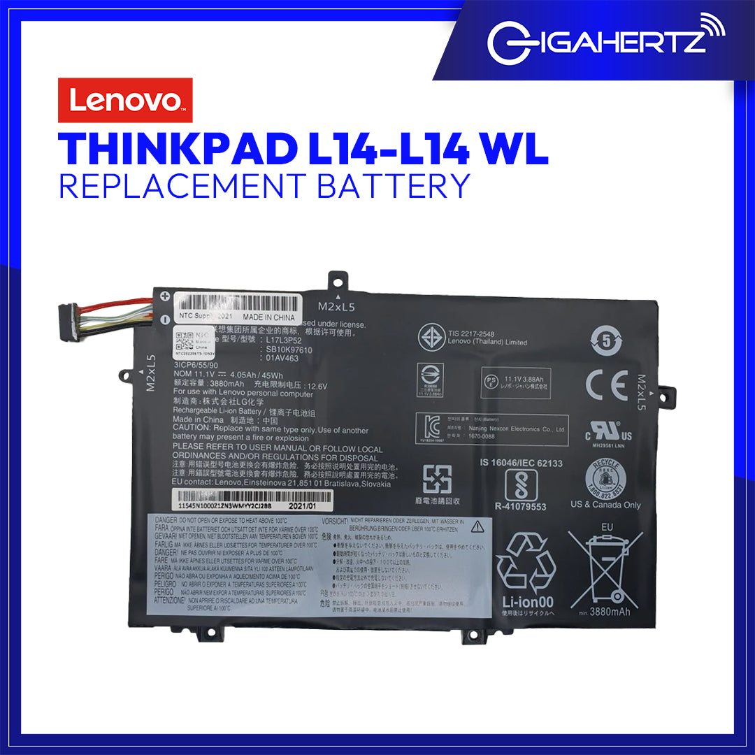 Lenovo Battery L14 WL - For Replacement Lenovo ThinkPad L14