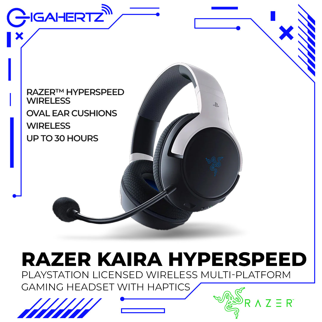Razer Kaira Pro HyperSpeed - PlayStation Licensed Wireless Multi-Platform Gaming Headset with Haptics