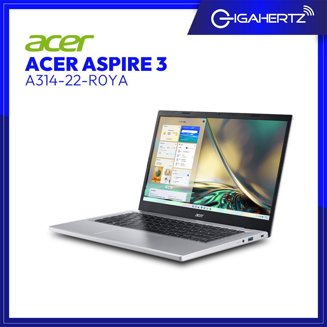 Acer Aspire 3 A314 - 22 - R0YA | 14" HD | Ryzen 3 3250U | Radeon Graphics | 4GB RAM | 256GB SSD | WIN 10 | Gigahertz