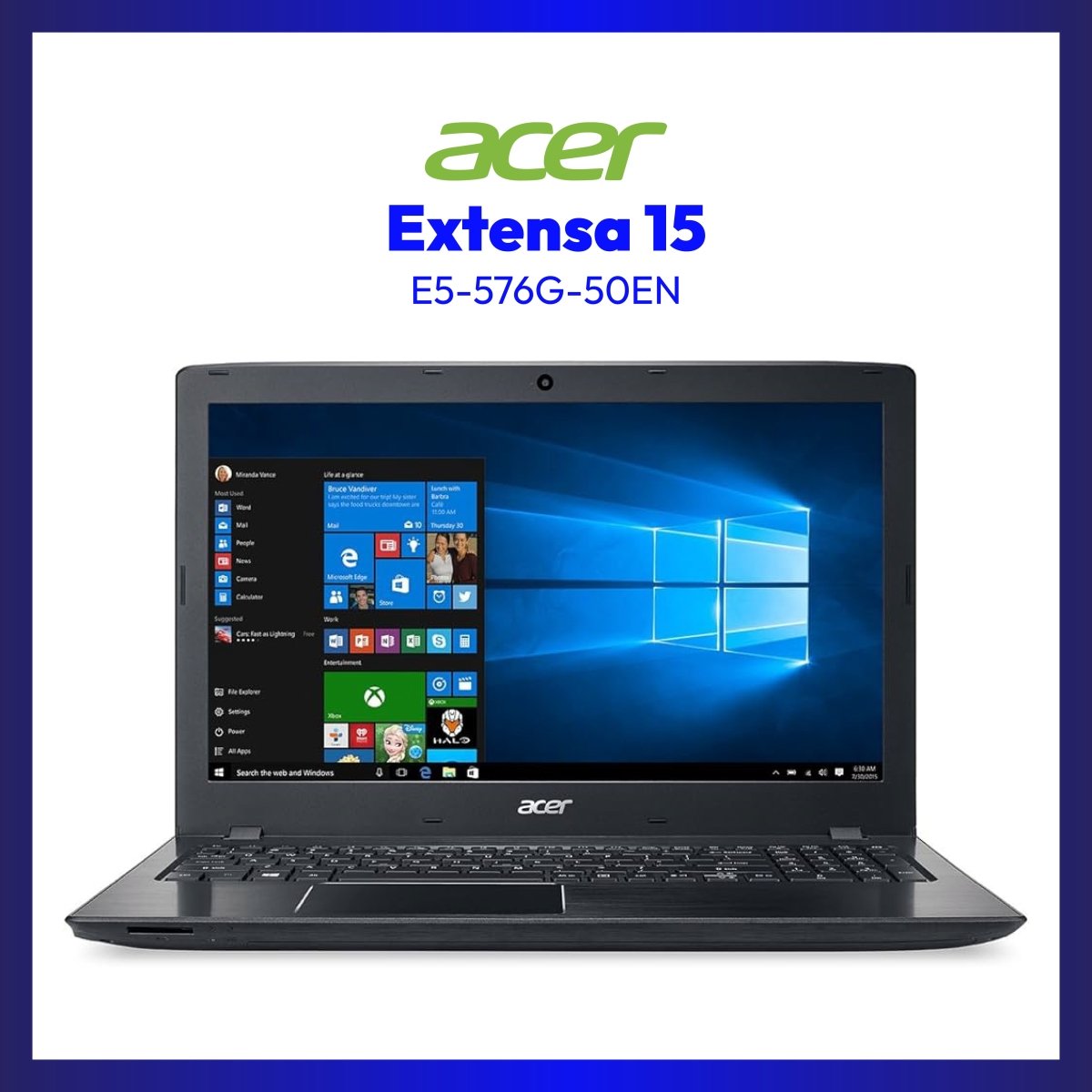 Acer Aspire E5-576G-50EN | 15.6" | i5-8250U | GeForce MX150 | 4GB RAM | 2TB + 256 SSD | WIN 10 | GigaHertz