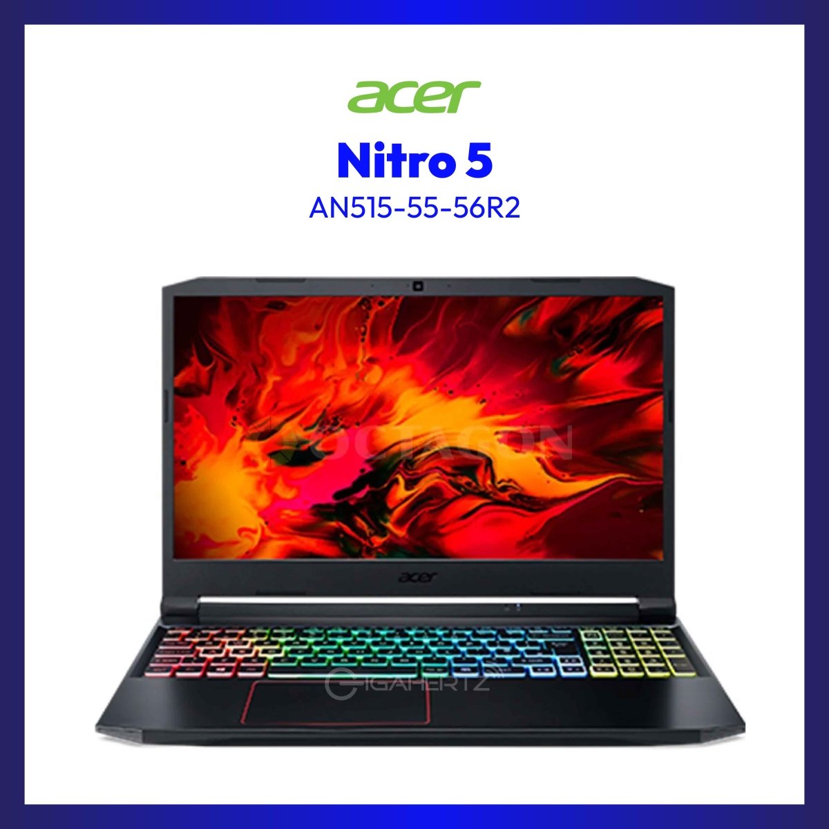 Acer Nitro 5 AN515-55-56R2 Gaming Laptop | 15.6" FHD IPS | i5-10300H | GTX1650Ti GDDR5 | 8GB RAM | 1TB + 256GB SSD | WIN 10 | GigaHertz