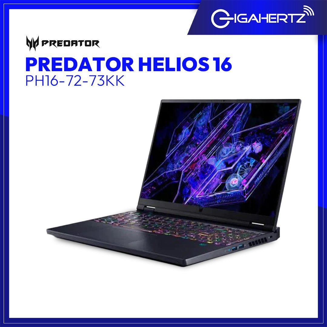 Acer Predator Helios 16 PH16 - 72 - 73KK Gaming Laptop | 16" WQXGA | i7 - 14700HX | GeForce RTX 4070 | 16GB RAM | 512GB SSD | WIN 11 | Gigahertz