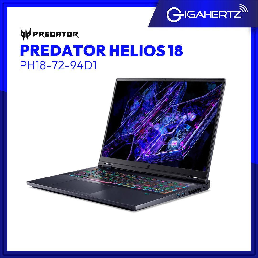 Acer Predator Helios 18 PH18 - 72 - 94D1 Gaming Laptop | 18" WQXGA | i9 - 14900HX | GeForce RTX™ 4080 | 32GB RAM | 2TB SSD | WIN 11 | Gigahertz