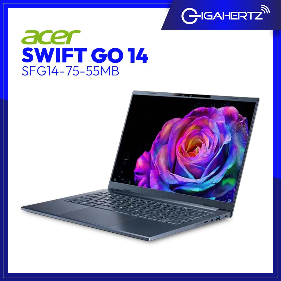 ACER SWIFT GO SFG14-75-55MB 14” WUXGA | Intel Core Ultra 5 processor | 16GB RAM | 512GB SSD | Intel® ARC™ Graphics 130V | Win11 | GigaHertz