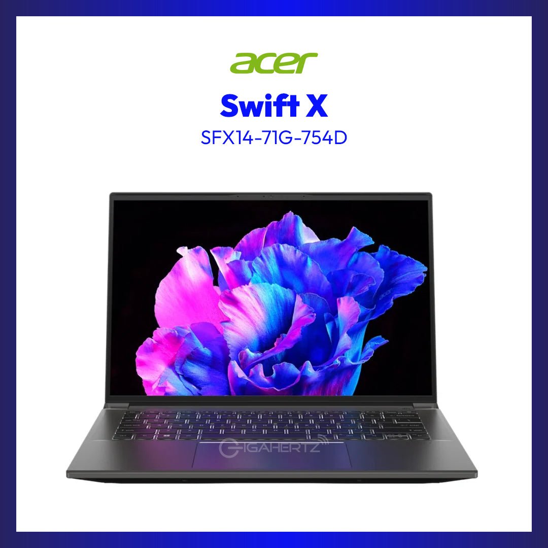 Acer Swift X SFX14-71G-754D Notebook | 14.5" OLED | i7-13700H | GeForce® RTX™ 4050 | 16 GB RAM | 1 TB SSD | WIN 11 | GigaHertz