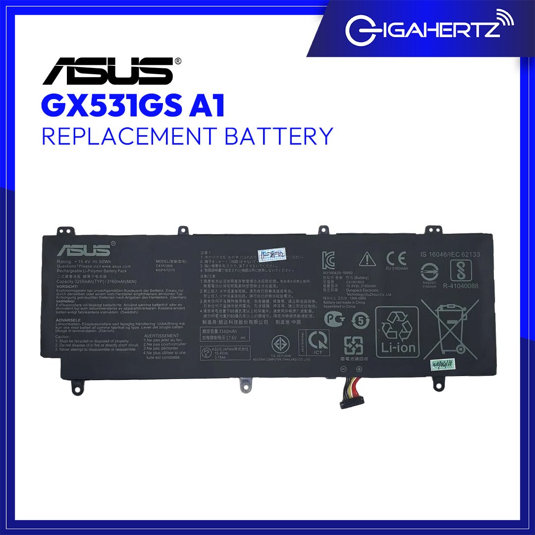 Asus GX531GS Battery A1 for Replacement - Asus GX531GS | Gigahertz