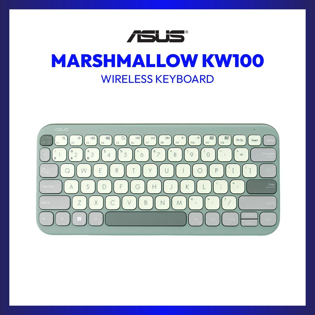 Asus Marshmallow KW100 Wireless Keyboard (Green Tea Latte) | GigaHertz