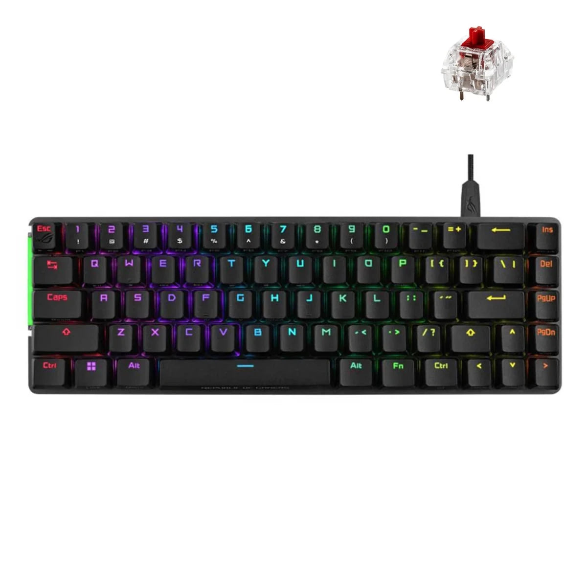 Asus ROG Falchion Ace M602 65% RGB Compact Gaming Mechanical Keyboard (ROG NX Red Switch Linear & Swift) (Black) | GigaHertz