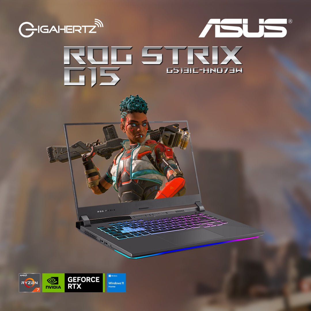 Asus ROG STRIX G15 G513IC - HN073W | 15.6" FHD | Ryzen 7 4800H | GeForce RTX 3050 | 8GB RAM | 512GB SSD | WIN 11 | Laptop Tiangge | Gigahertz