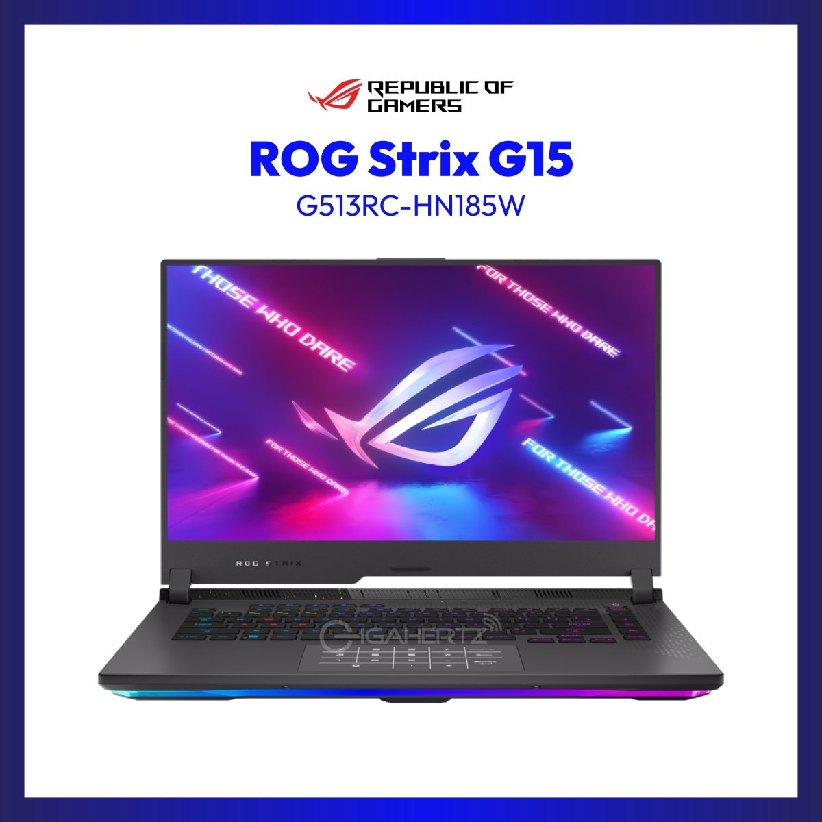Asus ROG Strix G15 G513RC-HN185W | 15.6" FHD | Ryzen 7 6800H | GeForce RTX 3050 | 8GB RAM | 512GB SSD | WIN 11 | GigaHertz