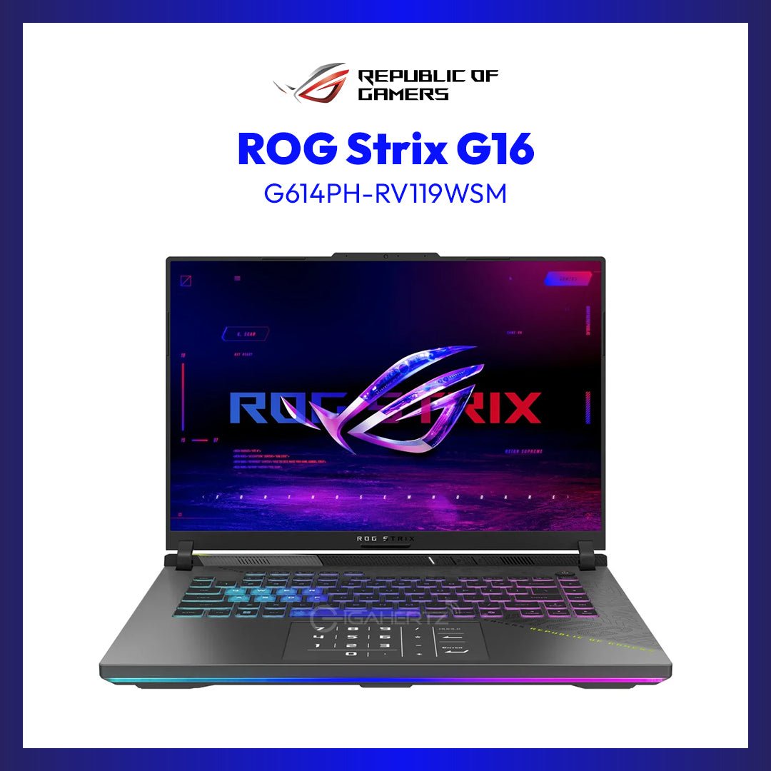 ASUS ROG Strix G16 G614PH-RV119WSM Laptop (Eclipse Gray) | 16" FHD+ (1920x1200) 165Hz IPS | Ryzen 9 8940HX | 16GB RAM | 512GB SSD | RTX 5050 | Windows 11 Home | GigaHertz