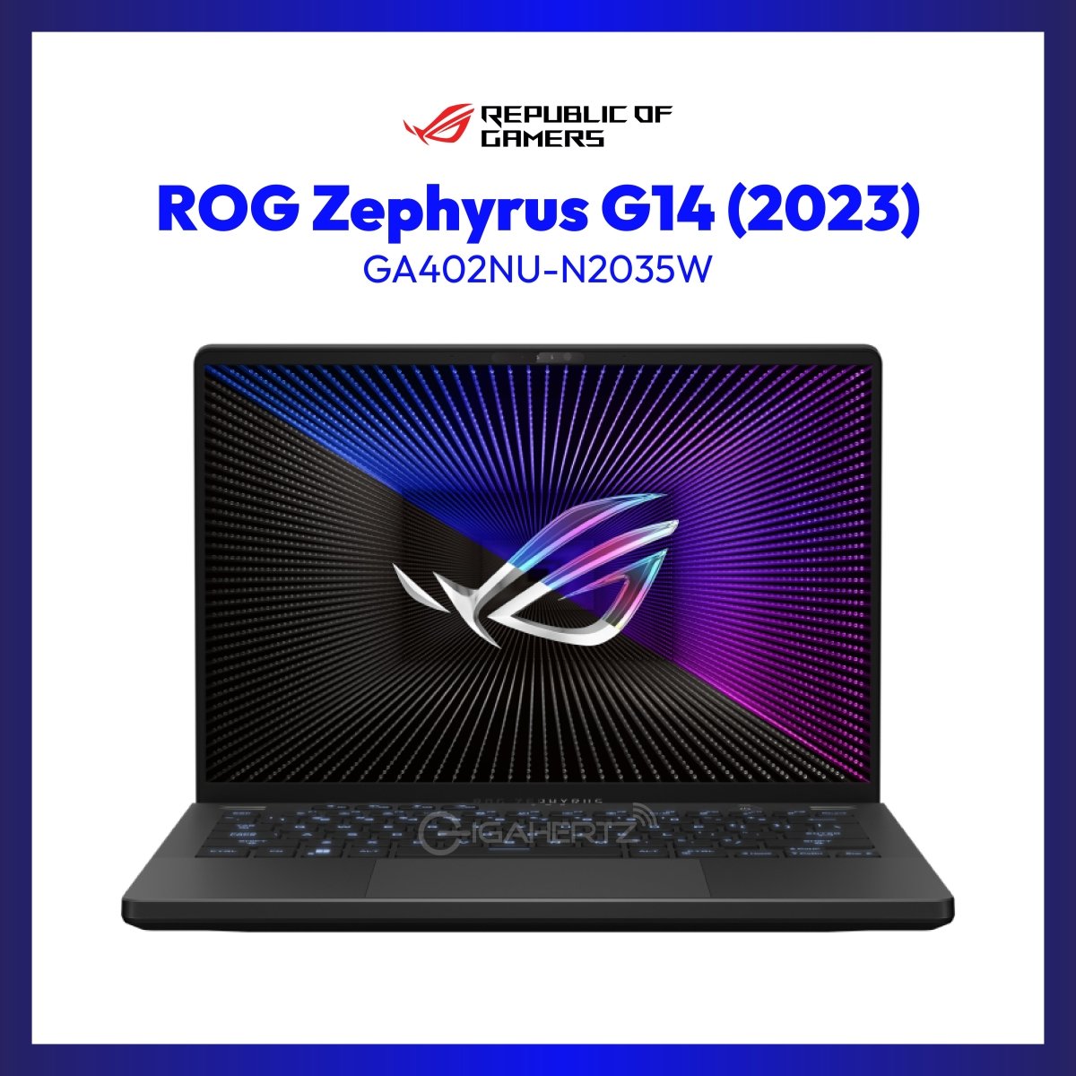 Asus ROG Zephyrus G14 (2023) GA402NU-N2035W | 14" WQXGA | Ryzen 7 7735HS | GeForce RTX 4050 | 16GB RAM | 512GB SSD | WIN 11 | GigaHertz
