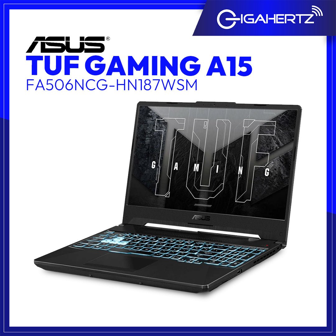 Asus TUF Gaming A15 FA506NCG-HN187WSM | 15.6" FHD (1920x1080) 144Hz | AMD Ryzen 7-7445HS | 8GB RAM | 512GB SSD | Nvidia RTX 3050 | Windows 11 Home | GigaHertz