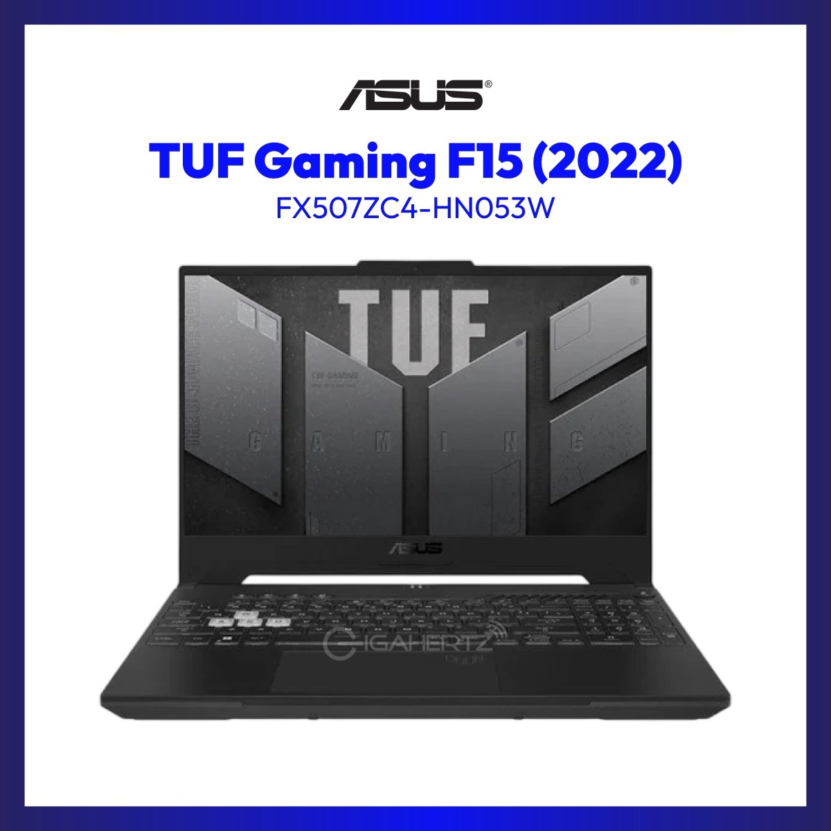 ASUS TUF Gaming F15 (2022) FX507ZC4-HN053W | 15.6" FHD | i5-12500H | GeForce RTX 3050 | 8GB RAM | 512GB SSD | WIN 11 | GigaHertz