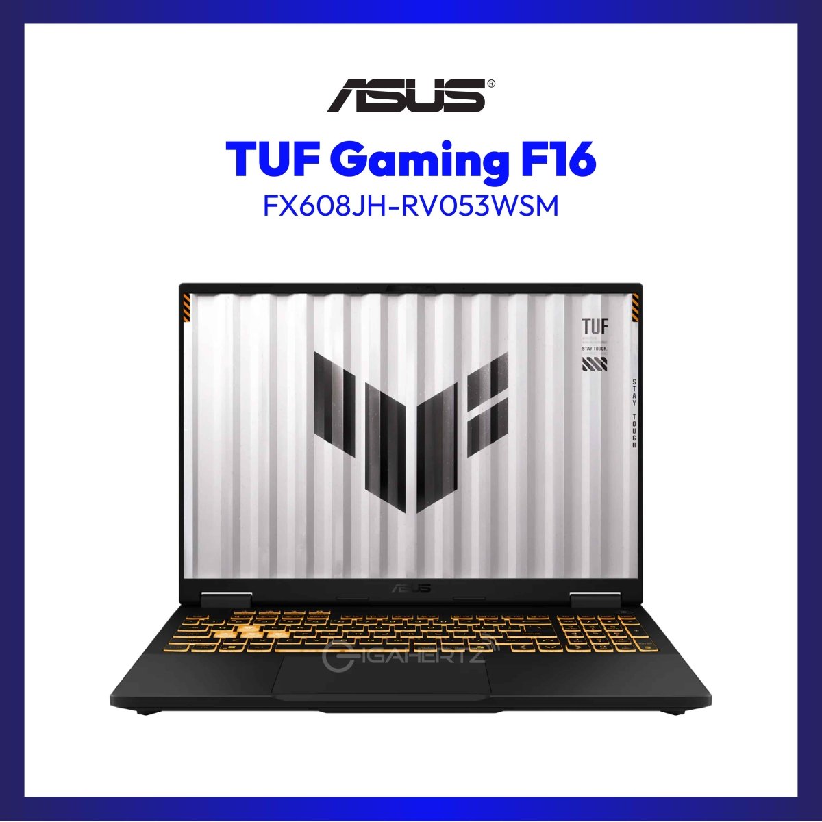 ASUS TUF Gaming F16 FX608JH-RV053WSM | 16" WUXGA | i5-13450HX | NVIDIAŽ GeForce RTX⢠5050 | 16 GB RAM | 512 GB SSD | WIN 11 | GigaHertz